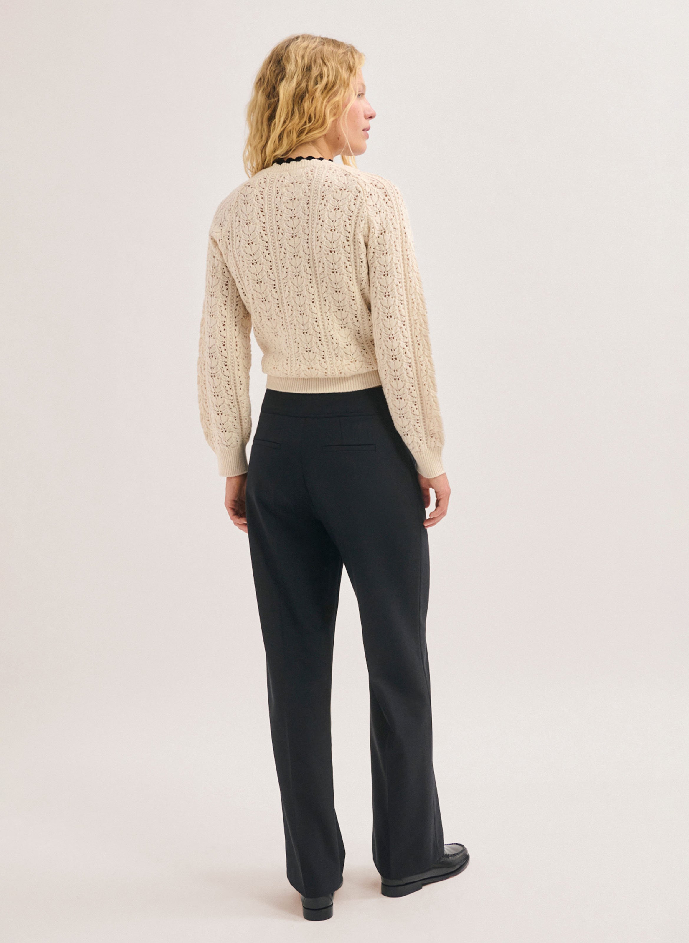 Wijde broek met hoge taille PABLO Zwart