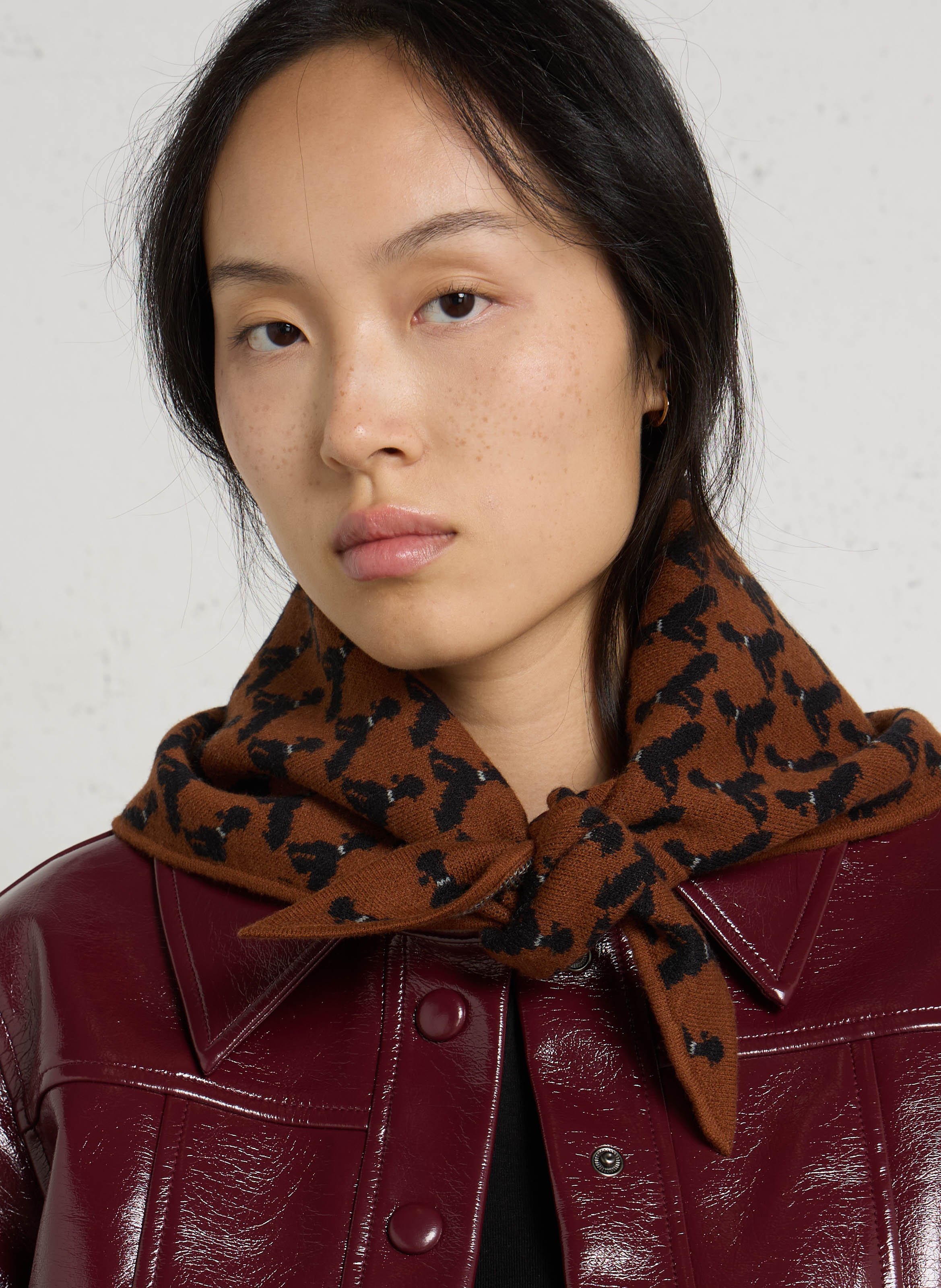 Triangular jacquard scarf in mixed cotton NICE THINGS