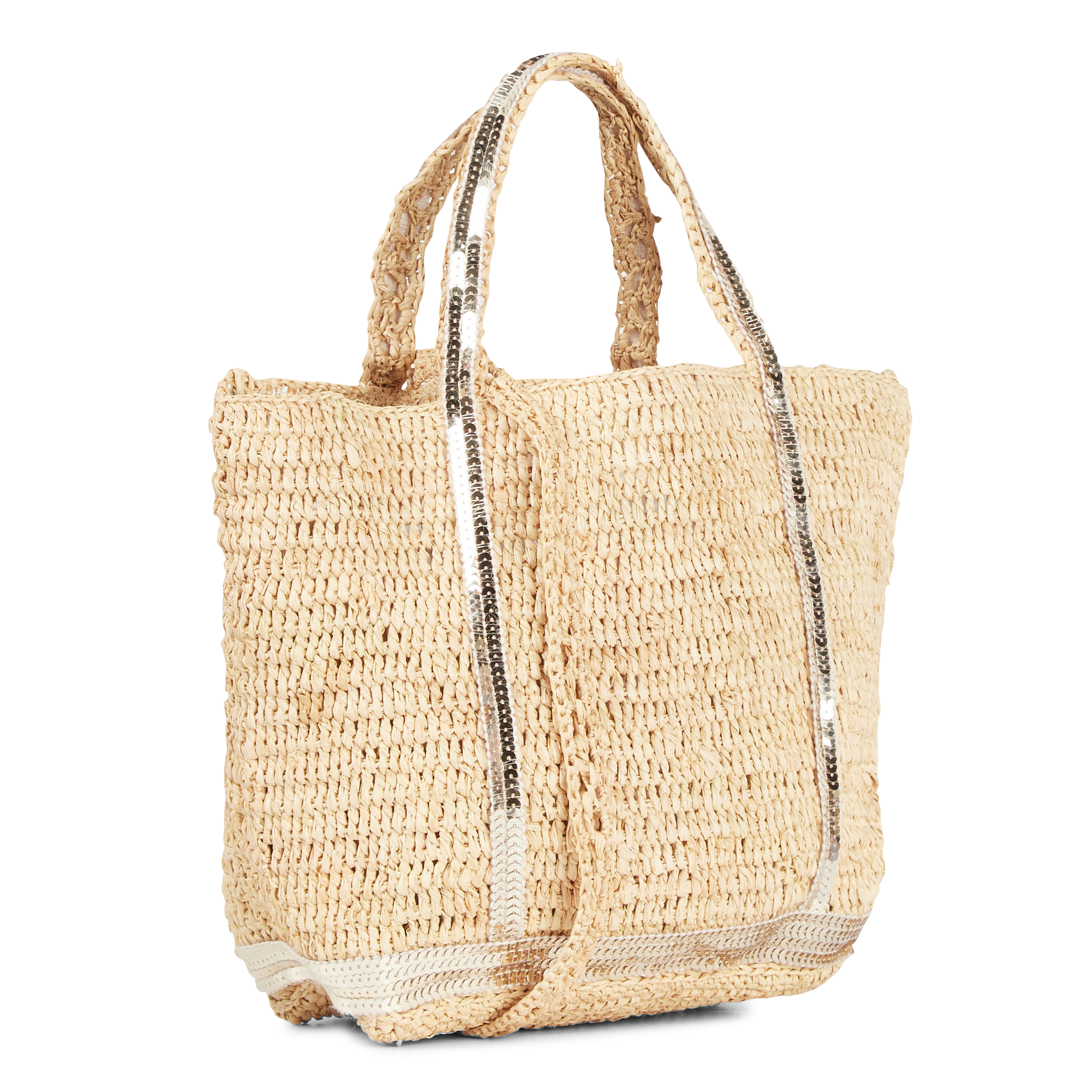 Cabas à sequins en raphia VANESSA BRUNO Doré