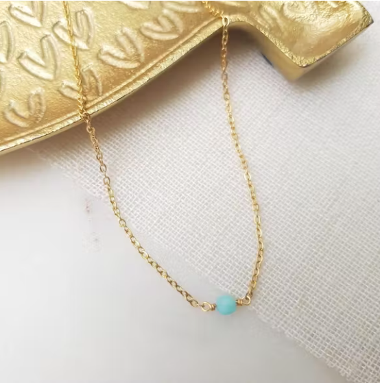 Amazonite necklace GINANDGER Blue