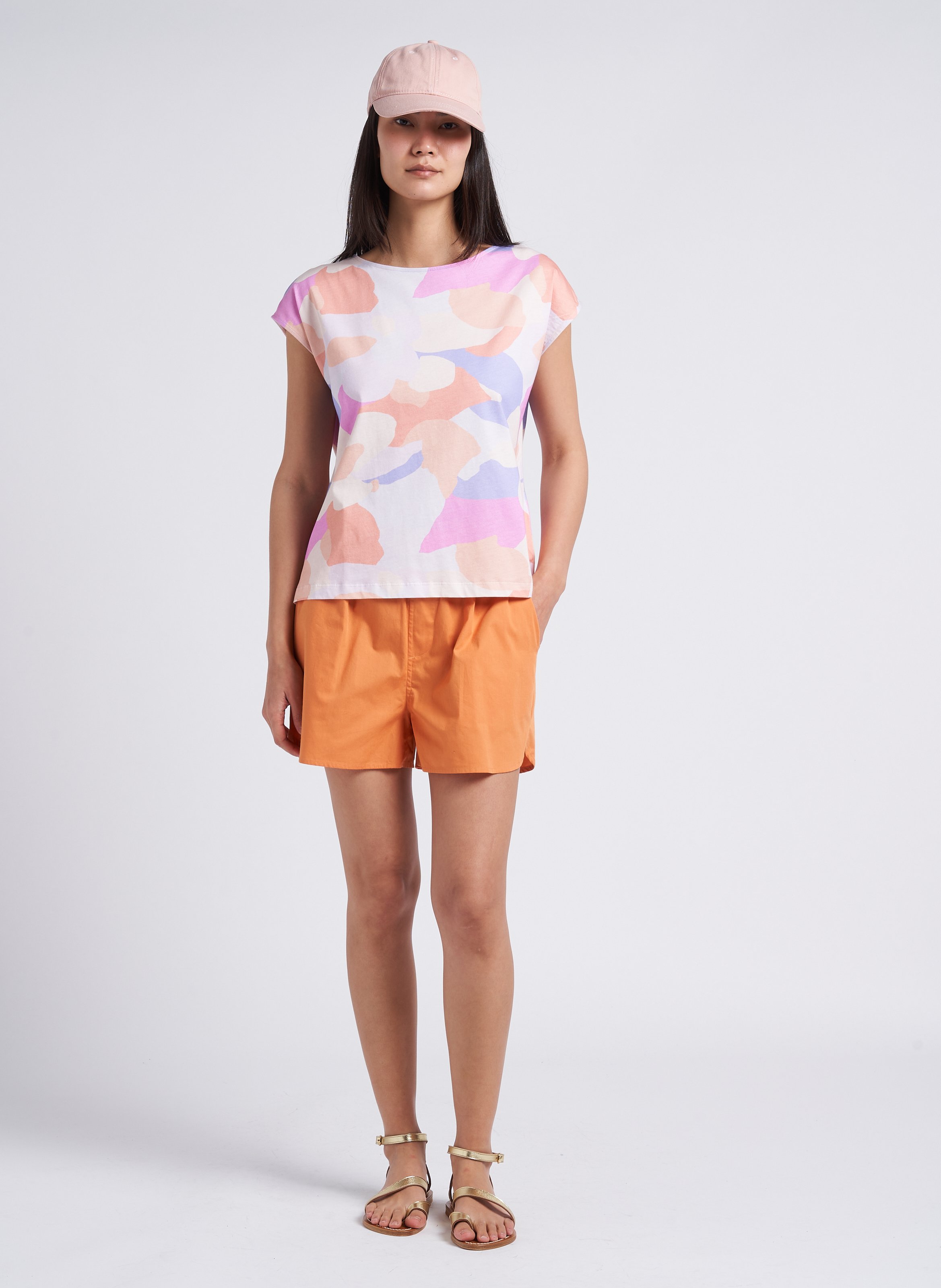 Flat strappy open leather sandals K JACQUES Golden