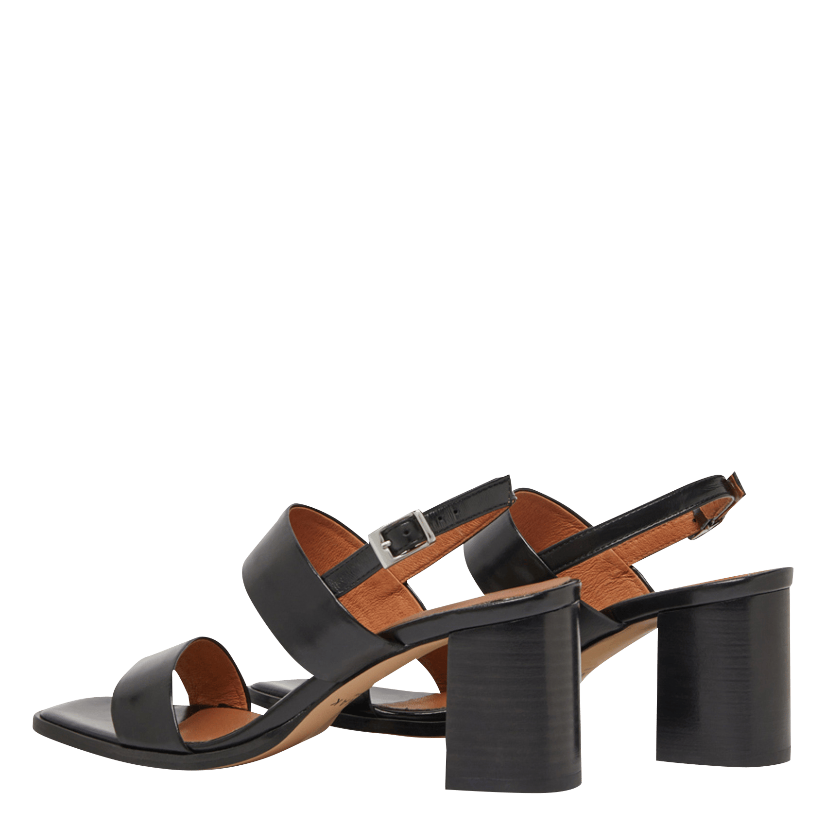 Heeled leather sandals JONAK Black