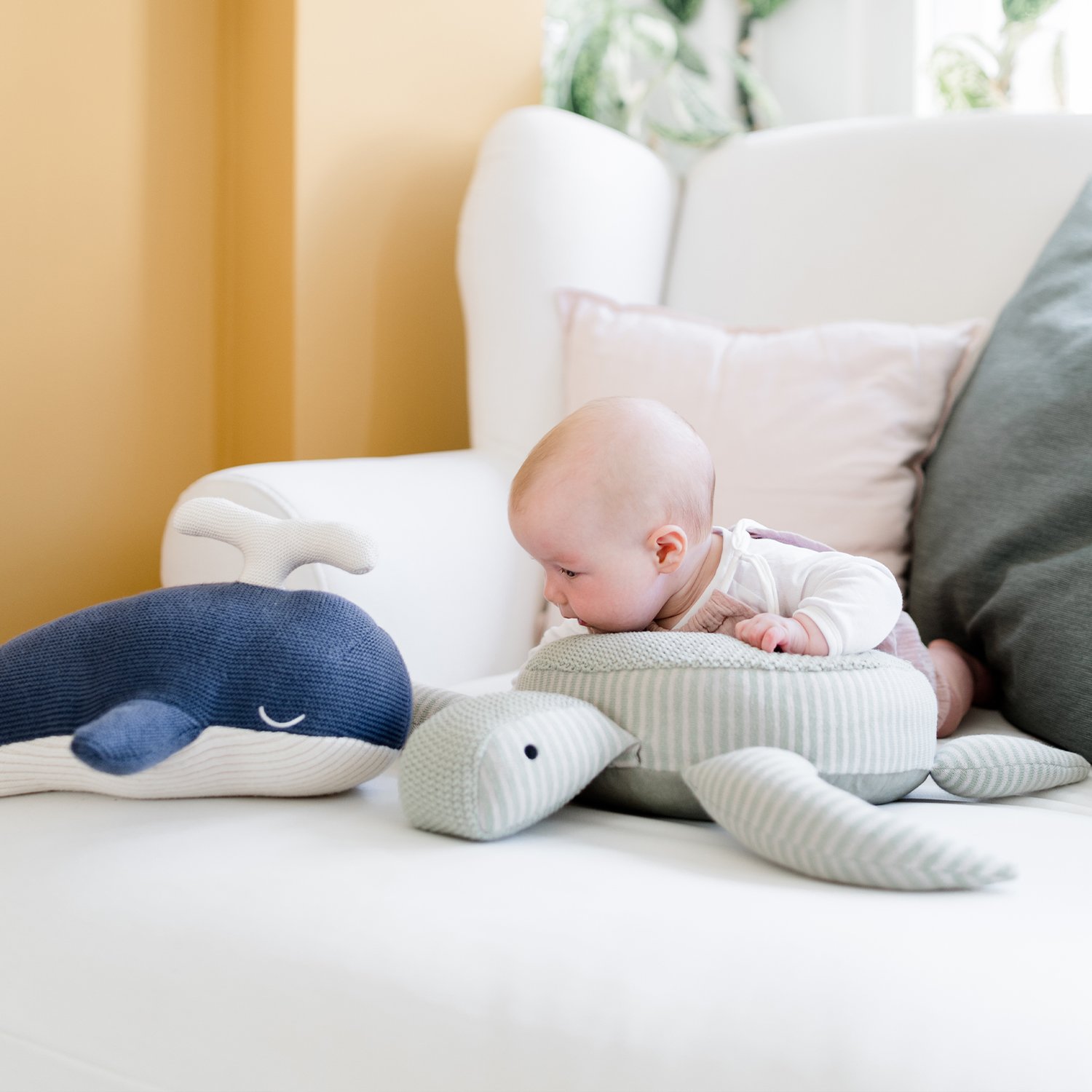 Cotton crochet whale soft toy KINDSGUT Blue