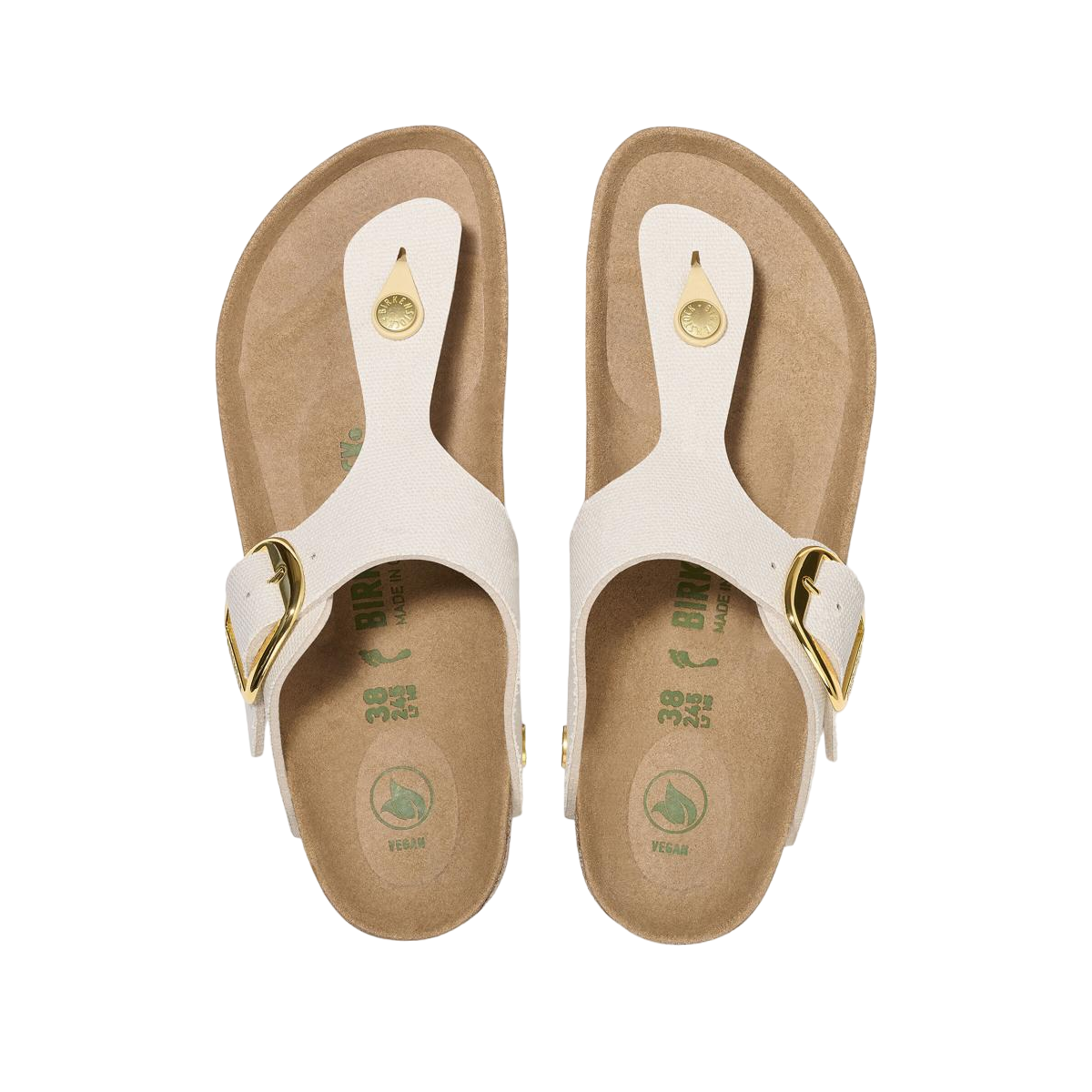Faux leather sandals BIRKENSTOCK White