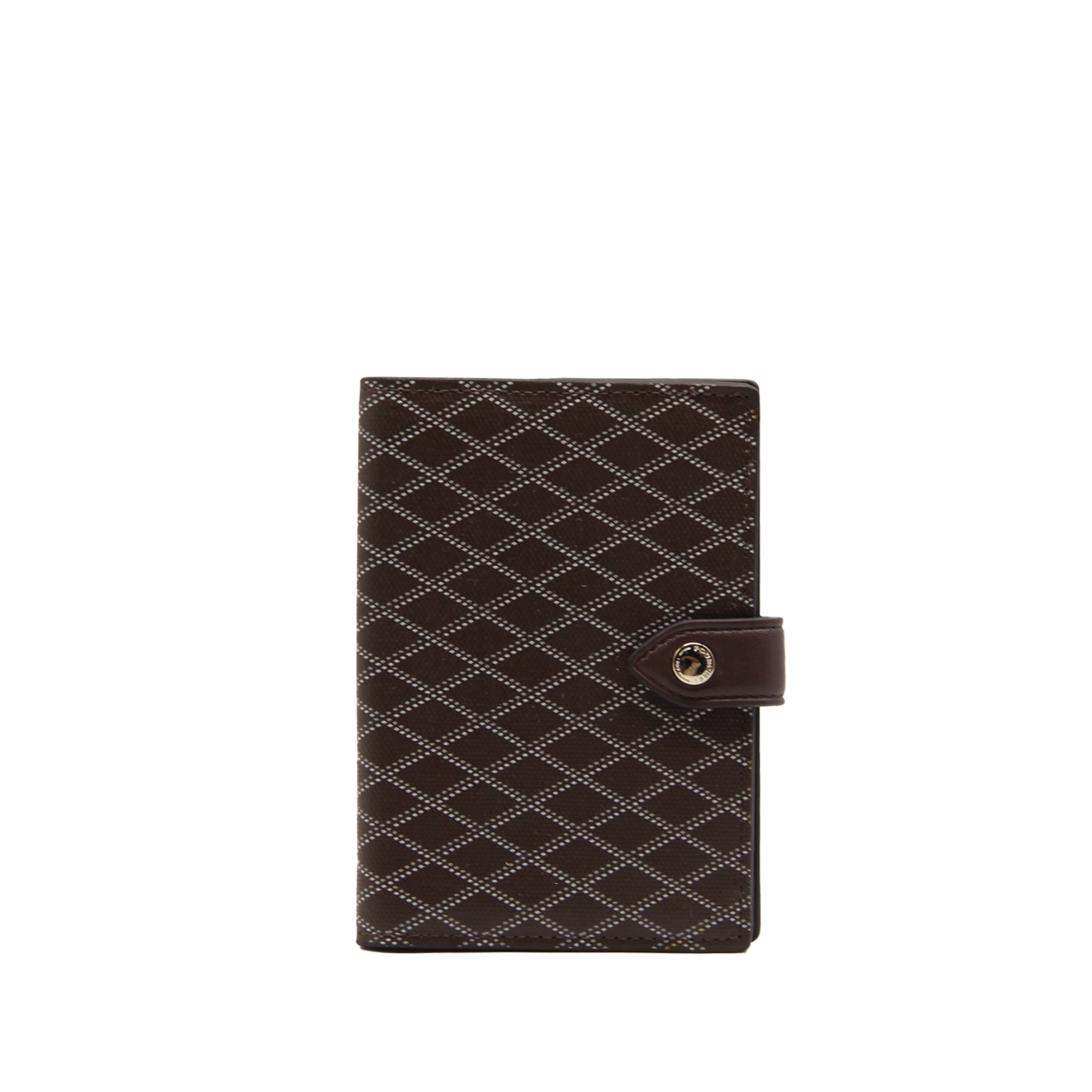 Leather luggage tag POURCHET Brown