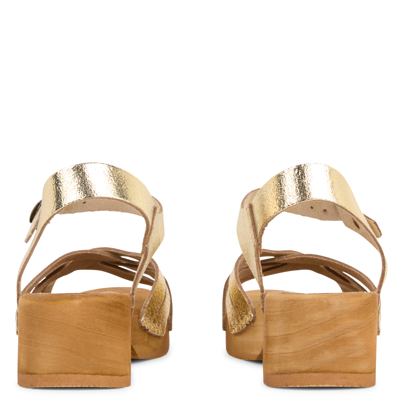 Glanzende, leren sandalen BOSABO Goudkleurig