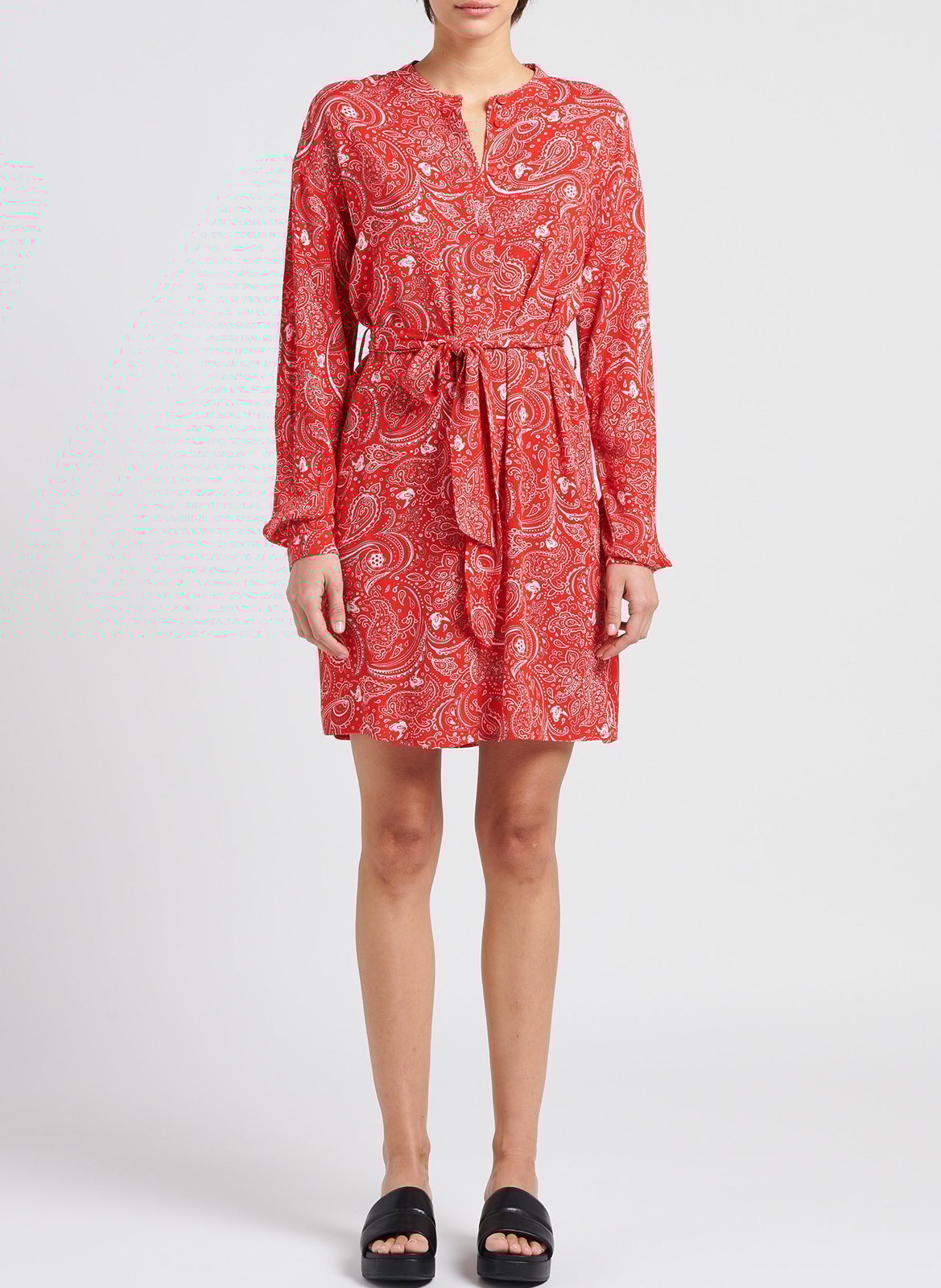 Robe chemise droite imprimée VILA Rouge