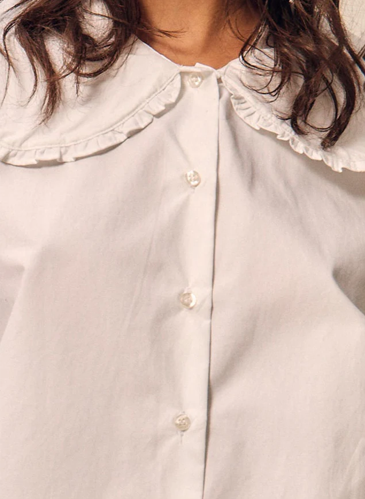 Cotton Peter Pan collar blouse NITAH White