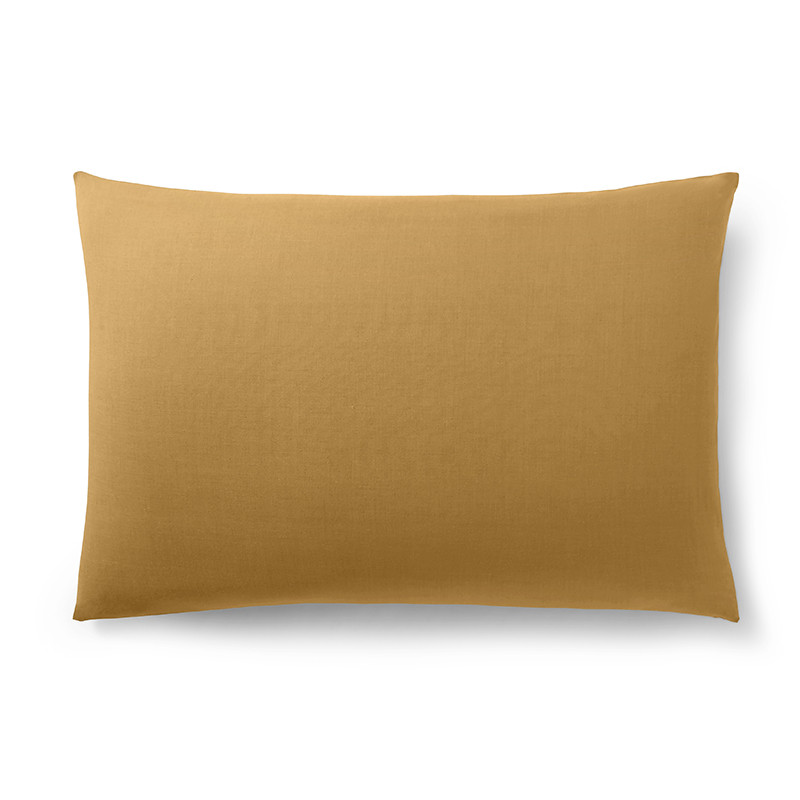 Cotton percale pillow case COTON PUR Yellow