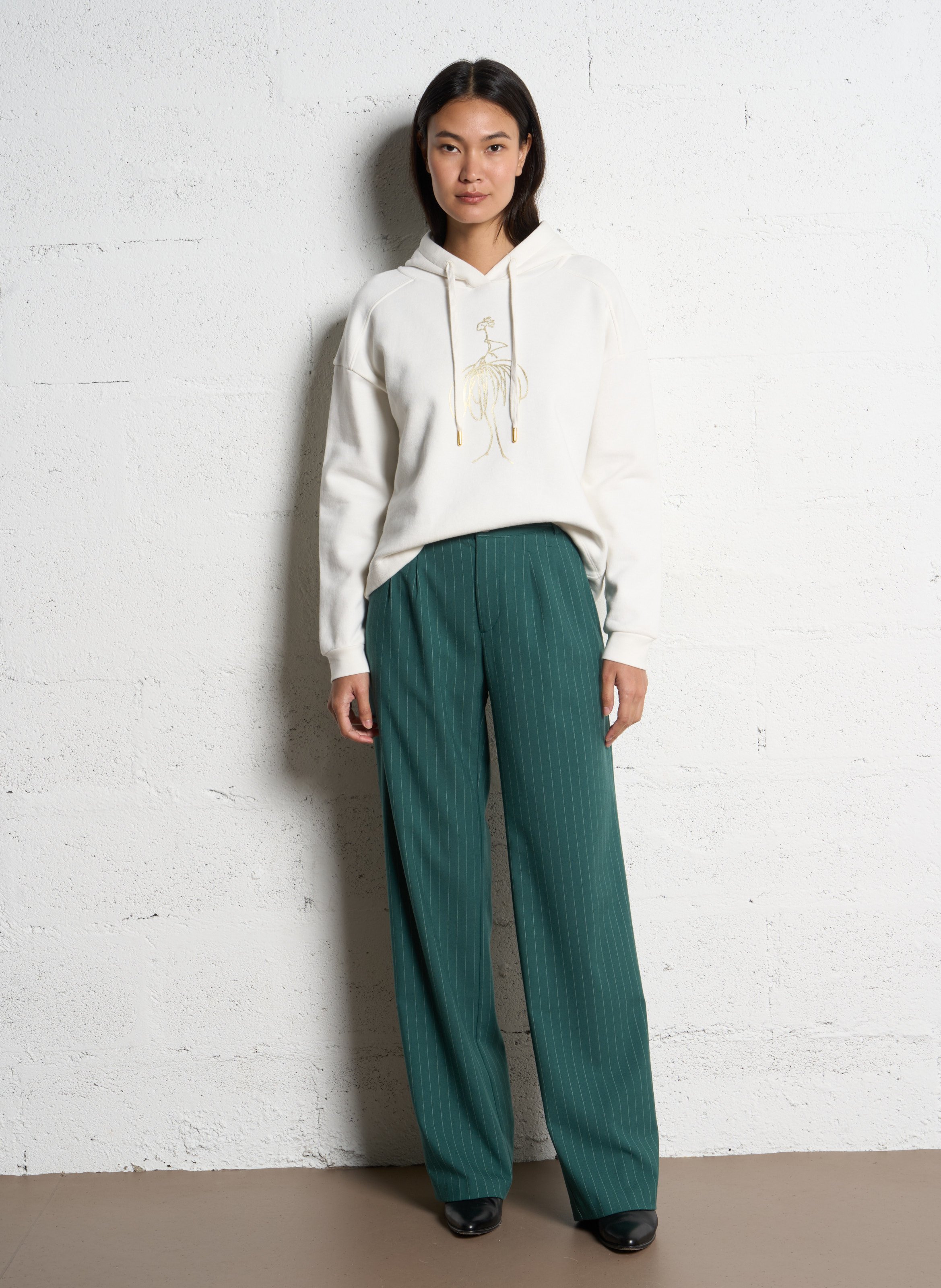 Sweat à capuche en coton mélangé ONE STEP Blanc