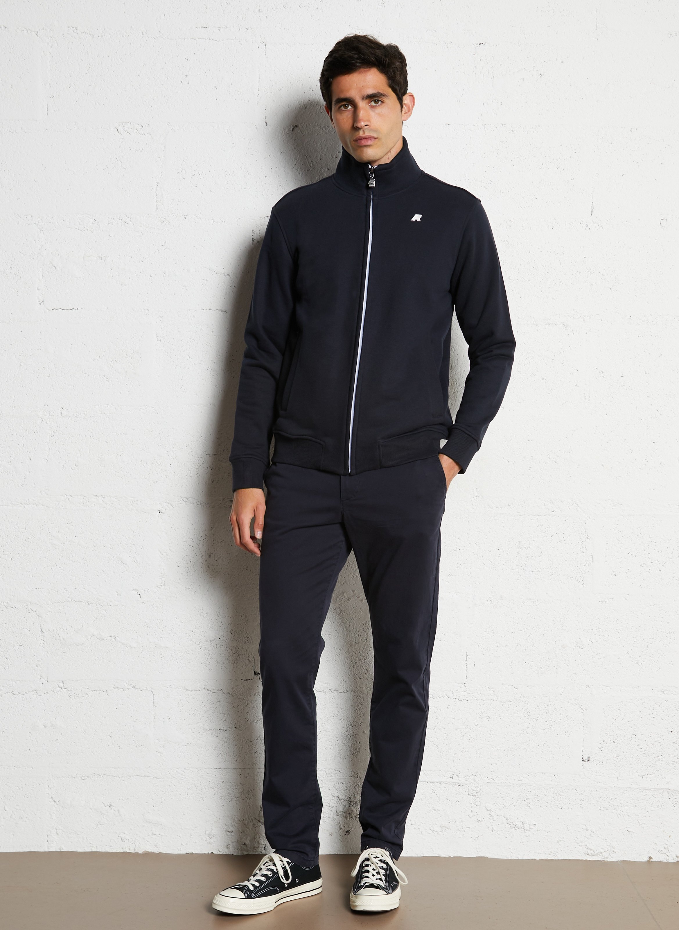 Sweater met opstaande kraag - katoenblend K-WAY Blauw