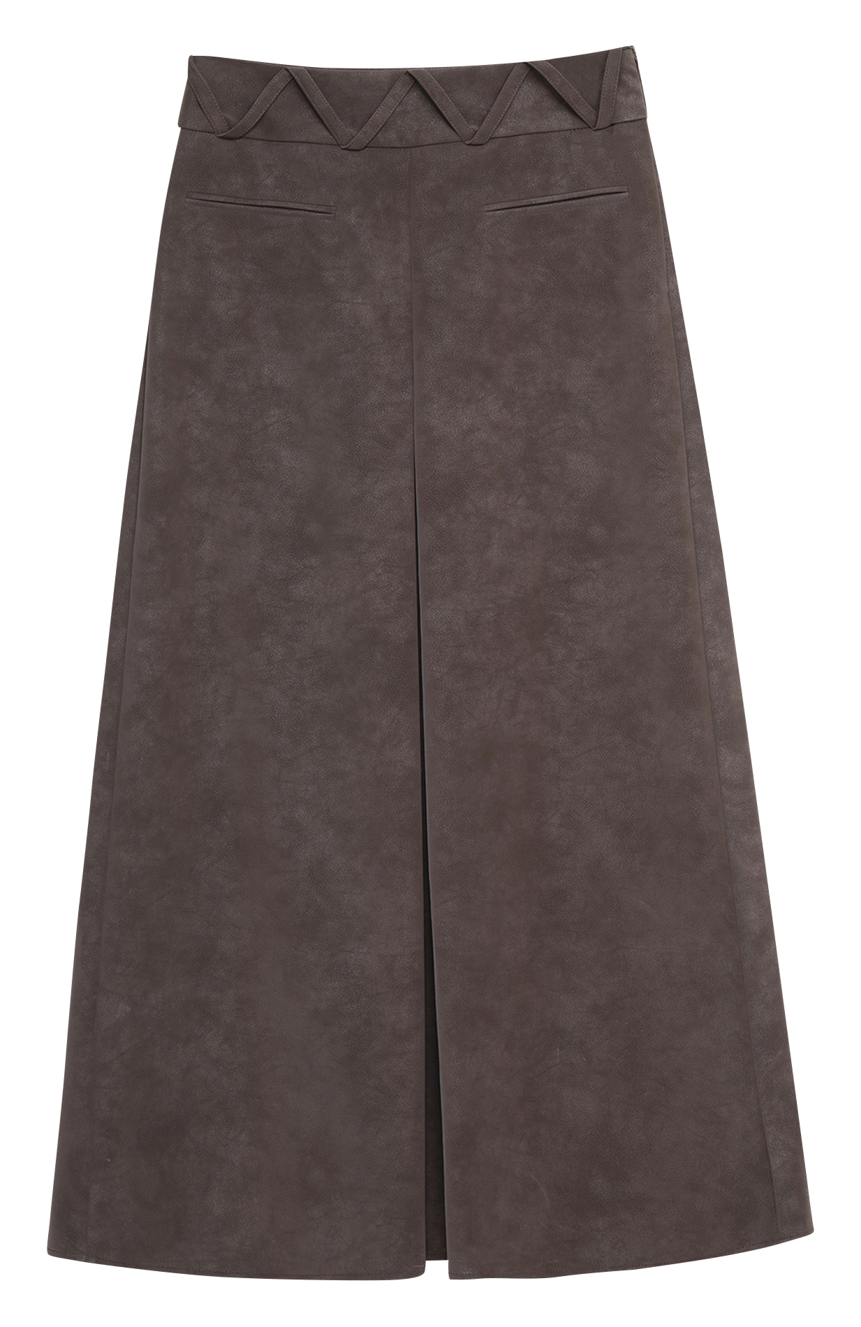 Jupe midi taille haute LAAGAM Marron