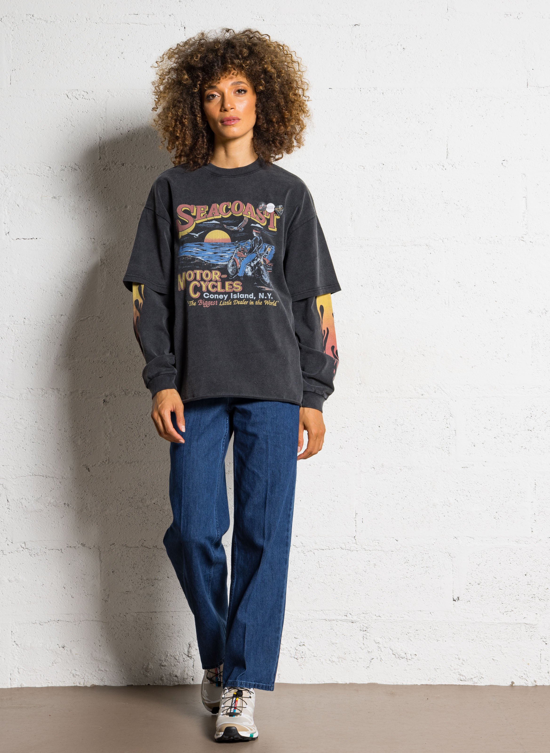 Sweat col rond en coton NEWTONE Gris