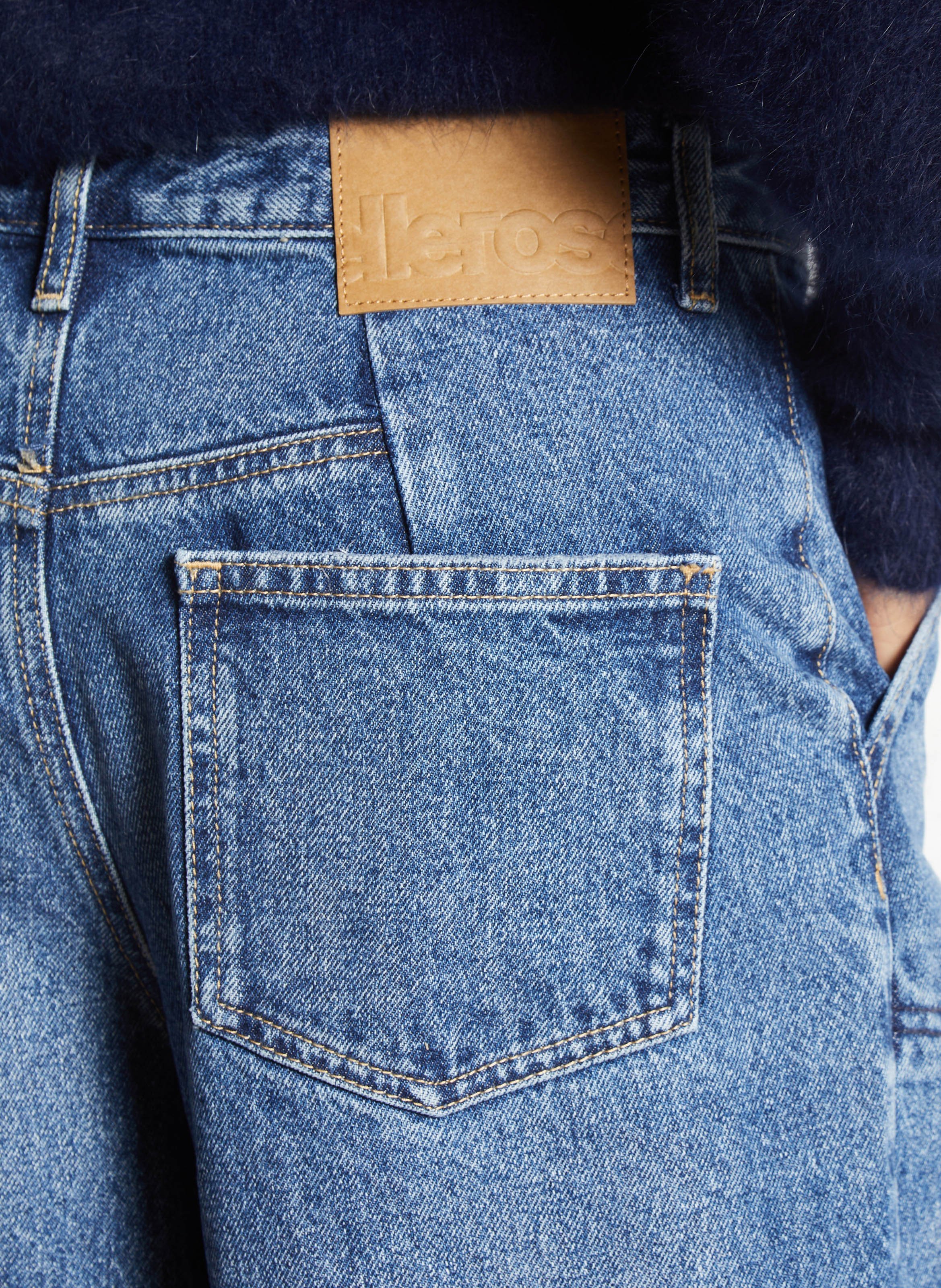 Jean large taille haute en coton BELLEROSE Bleu