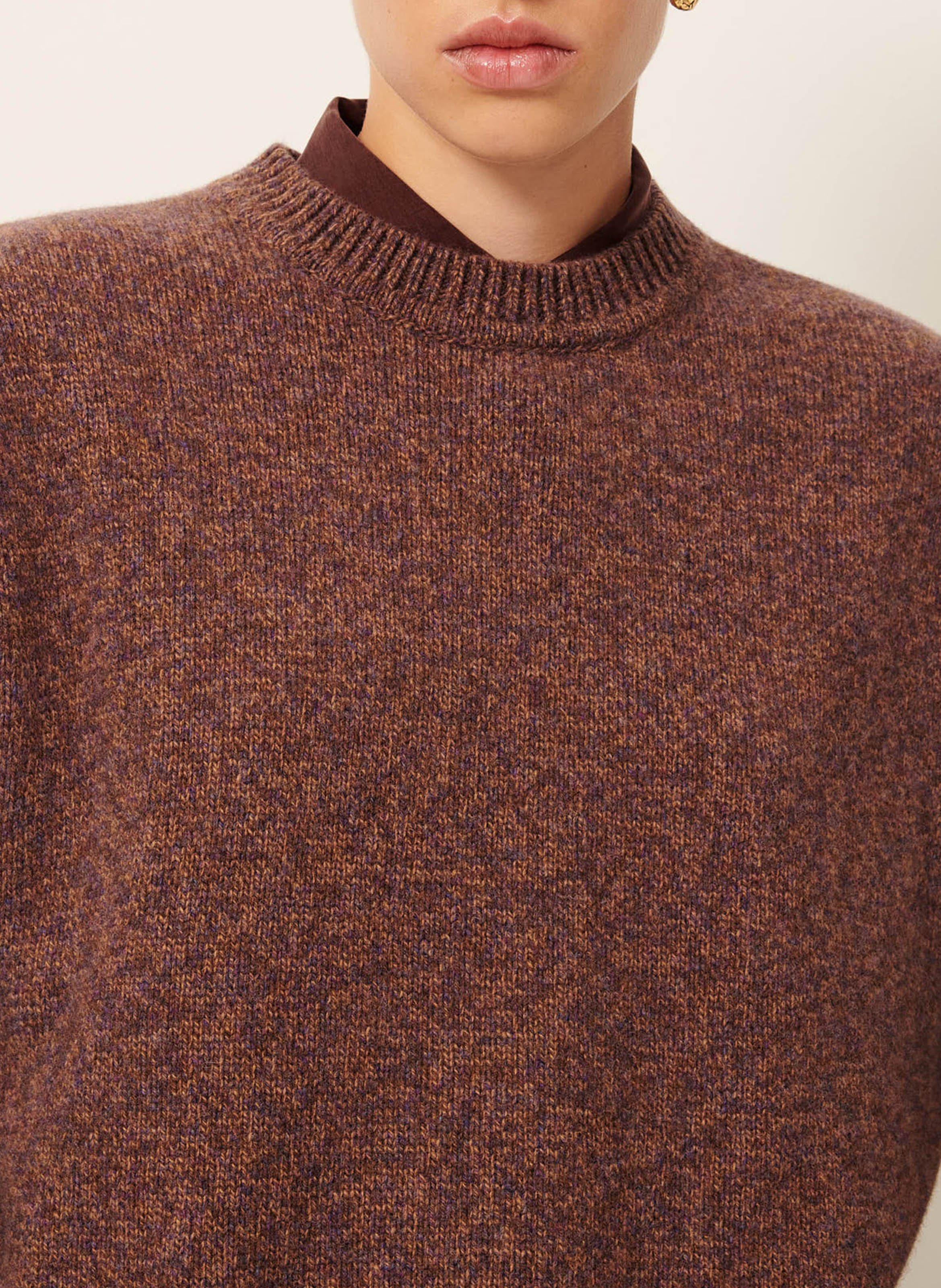 Pull sans manches en laine mérinos SESSUN Marron