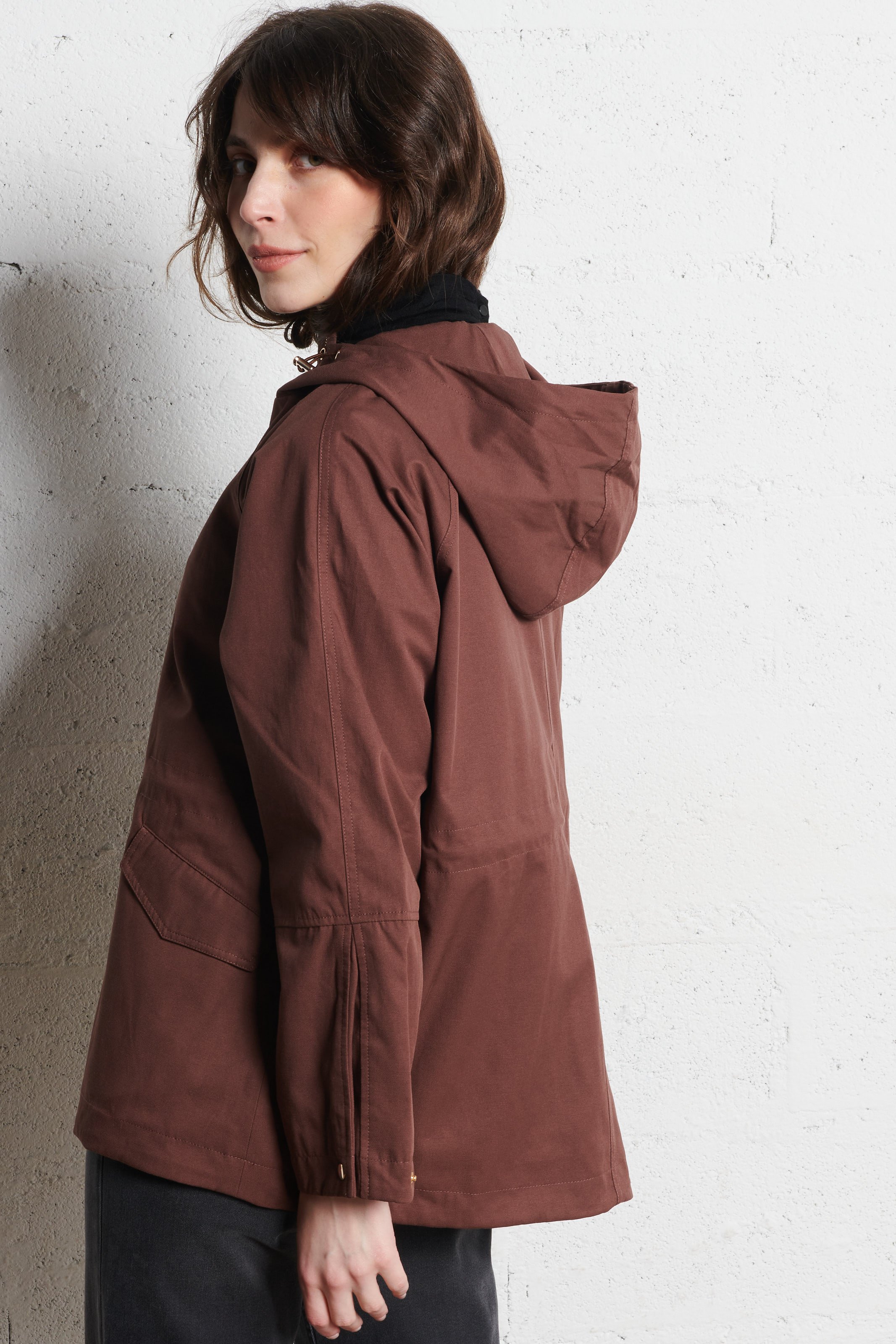 Hooded cotton blazer MAISON 123 Brown