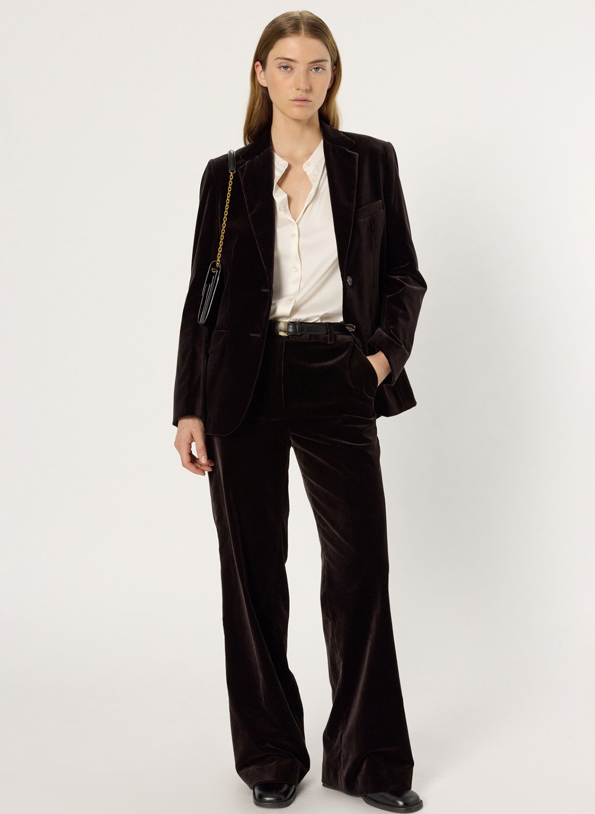 Veste col tailleur en coton mélangé GERARD DAREL Marron