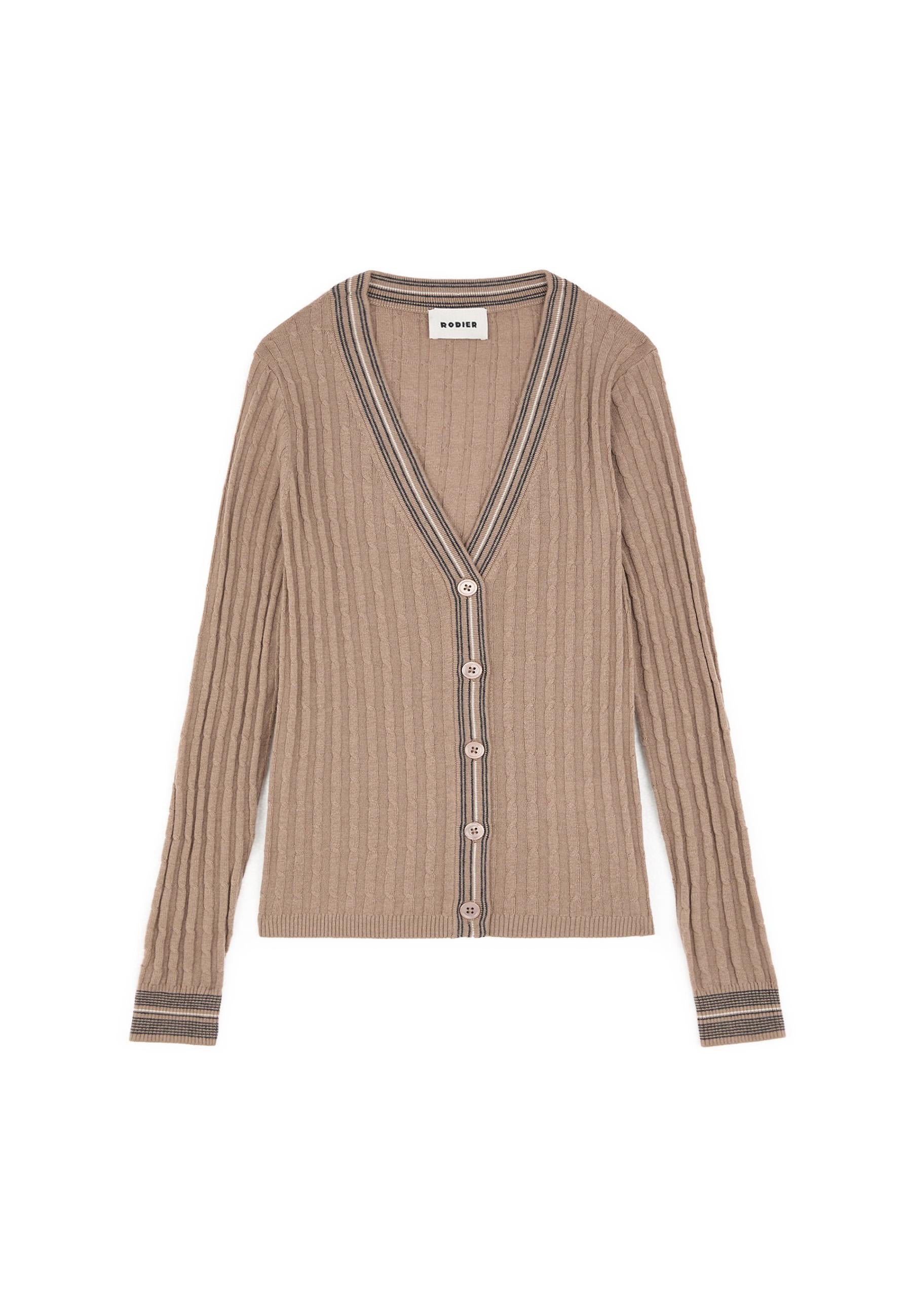 Cable-knit vest RODIER Brown