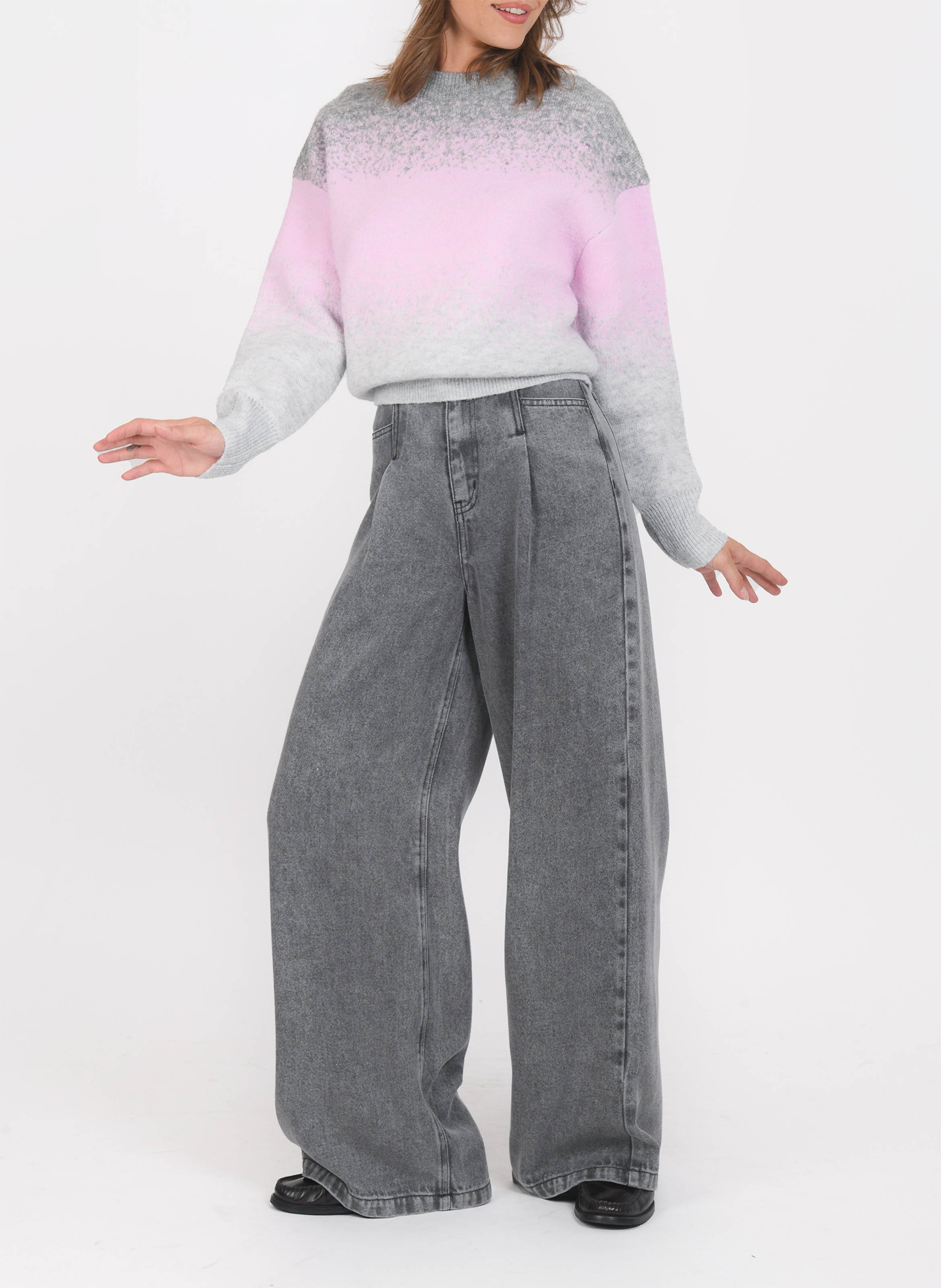 Oversize-Strickpullover mit Rundhalsausschnitt KOOKAI Rosa