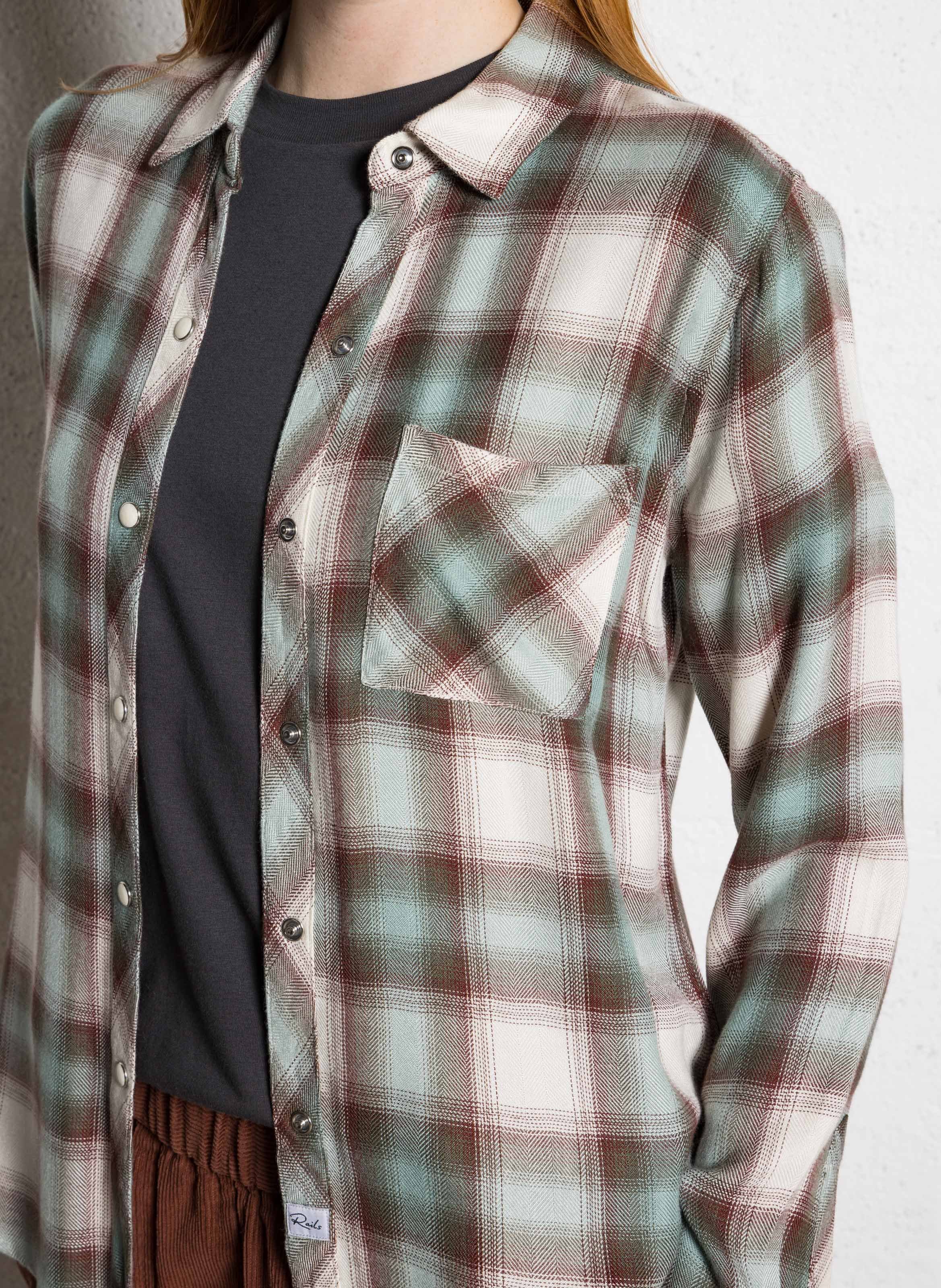 Chemise droite à carreaux RAILS Multicolore