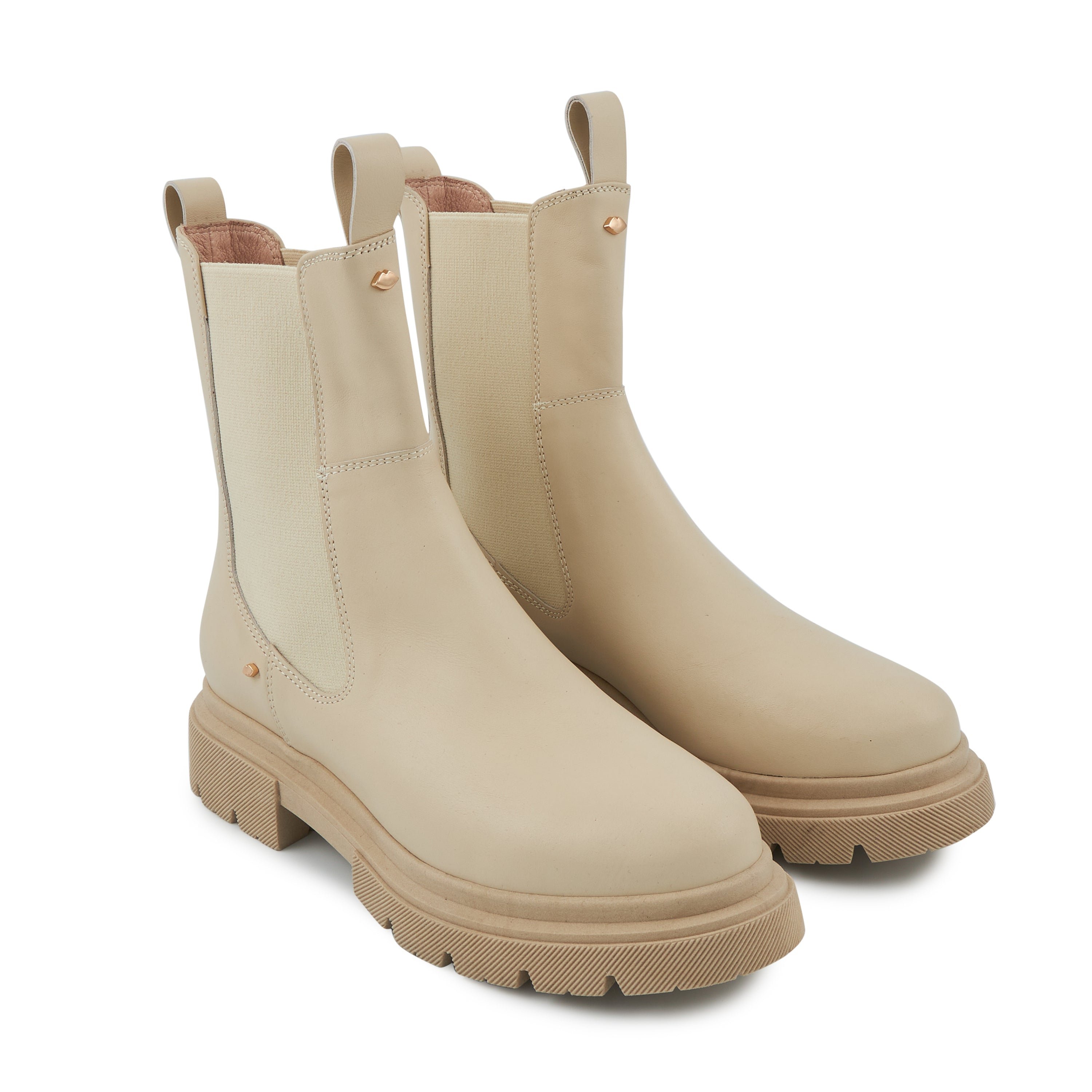 Leather Patti BONS BAISERS PARIS Beige