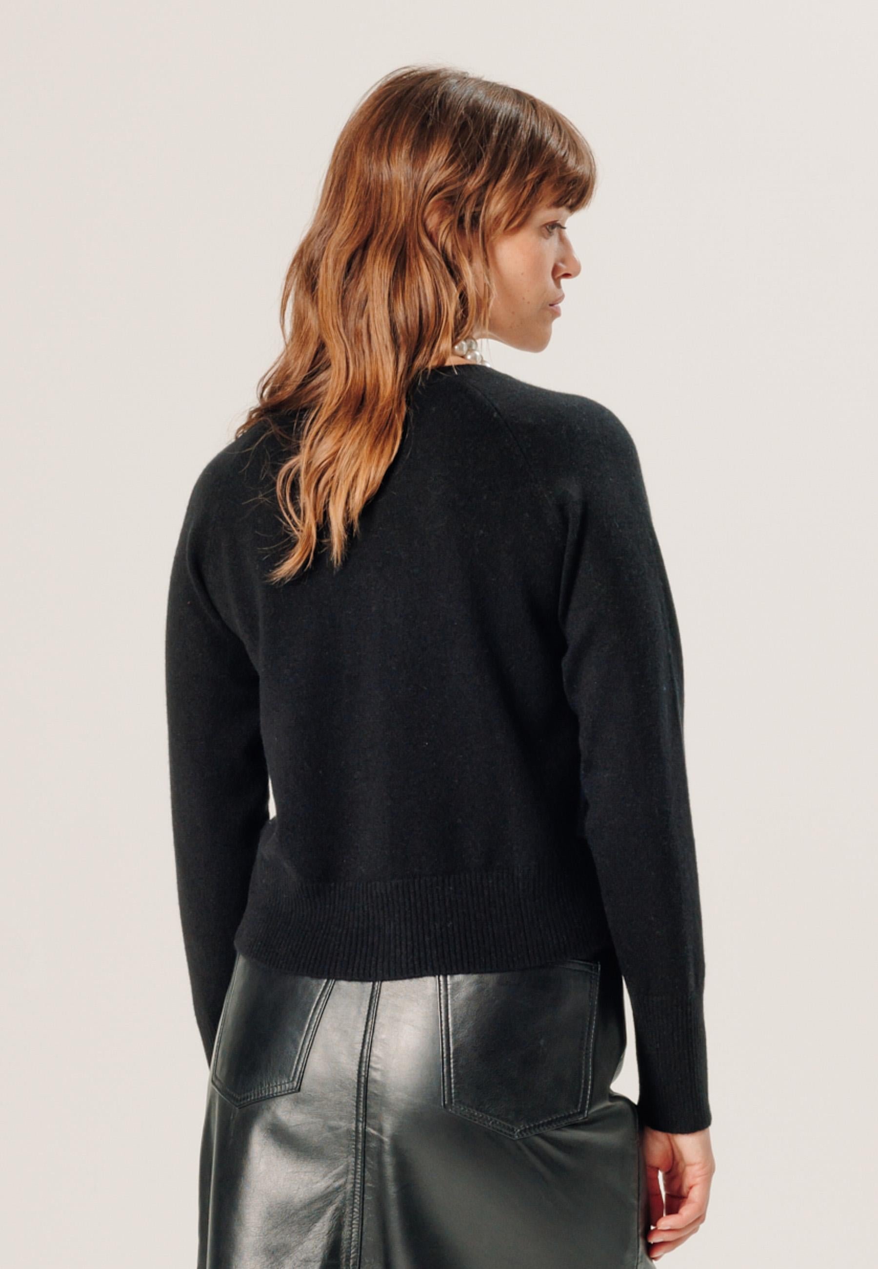 2-ply cashmere cardigan RODIER Black