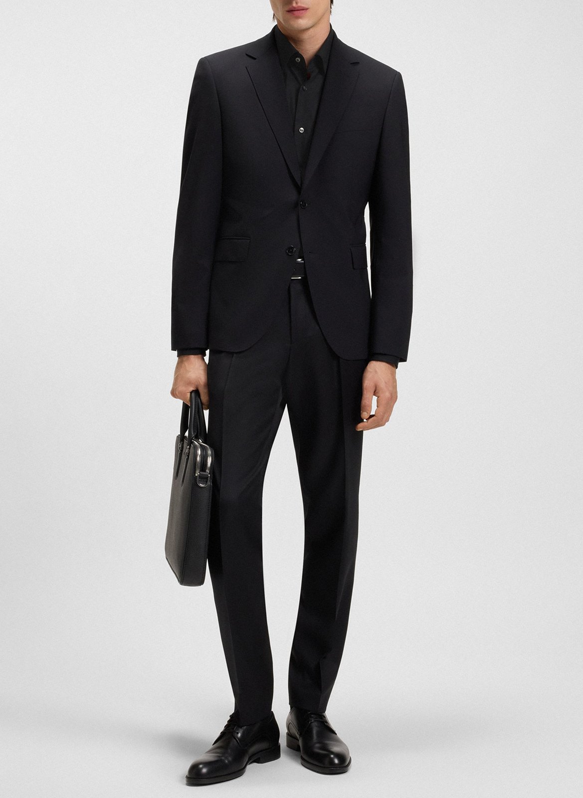 Slim-fit cotton-blend shirt BOSS Black