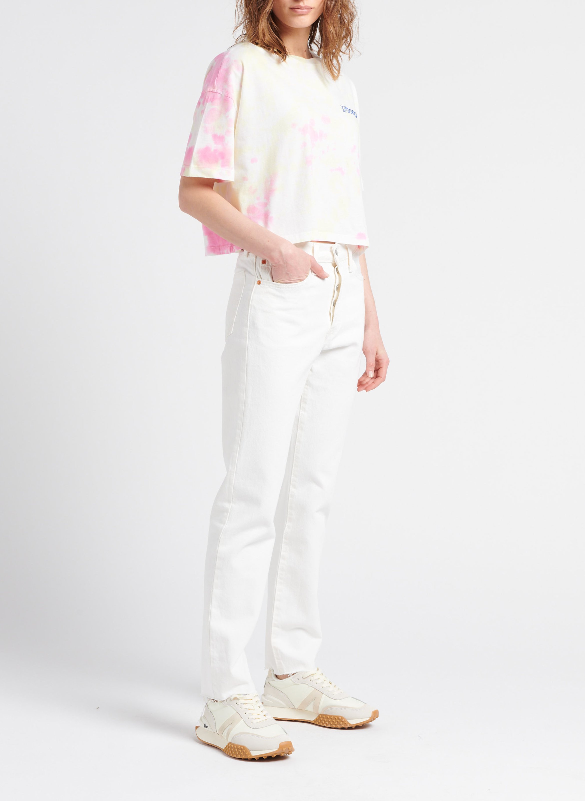 Tee-shirt ample col rond en coton bio brodé  MAISON LABICHE Multicolore