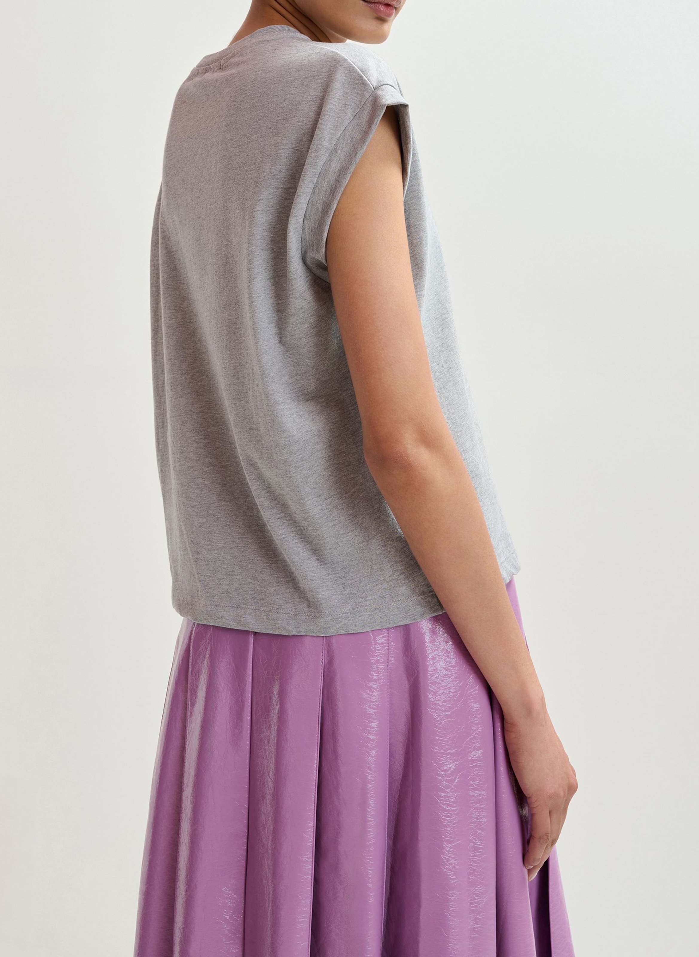 T-Shirt mit Perlen-Frosch ESSENTIEL ANTWERP Grau