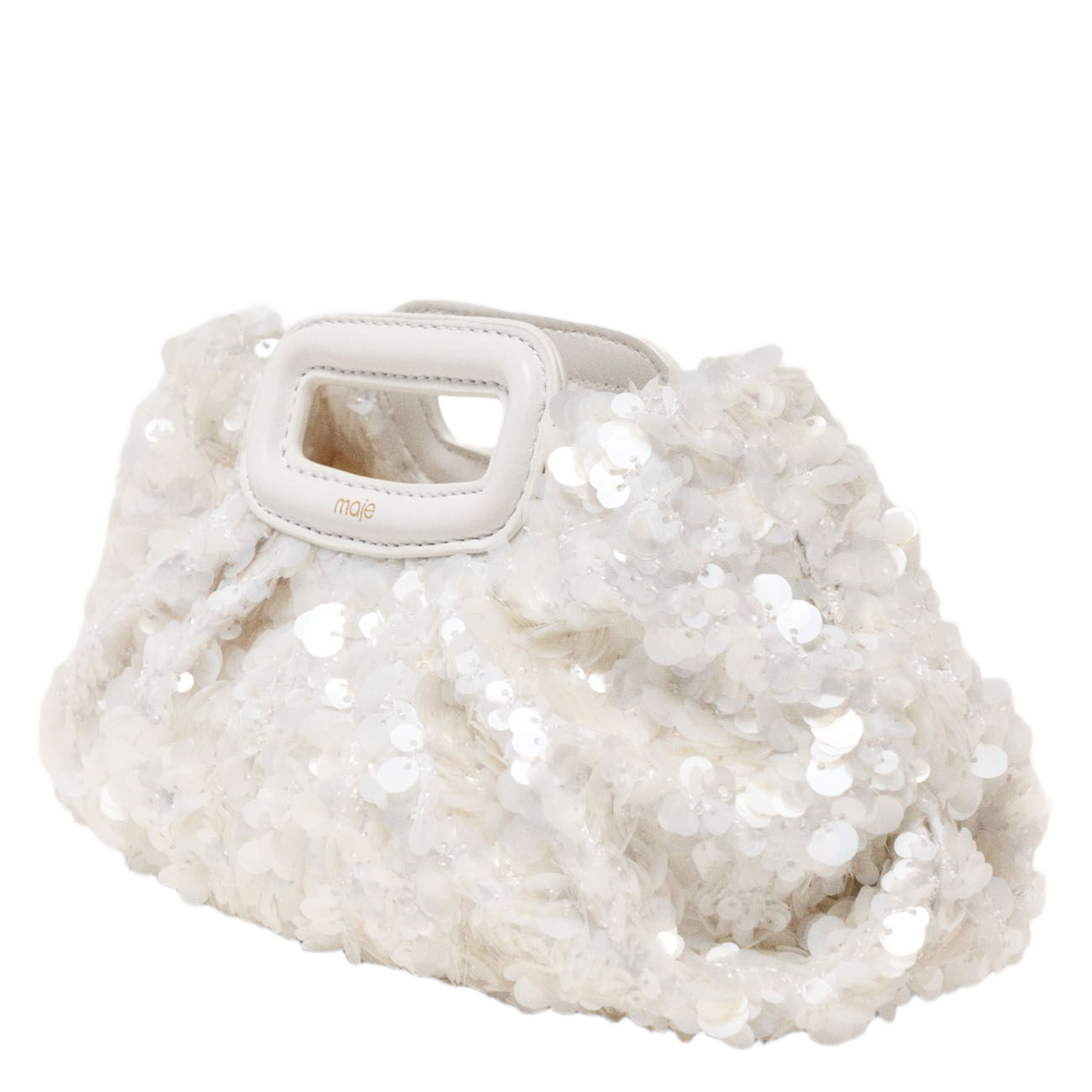 Schoudertas met lovertjes MAJE Wit