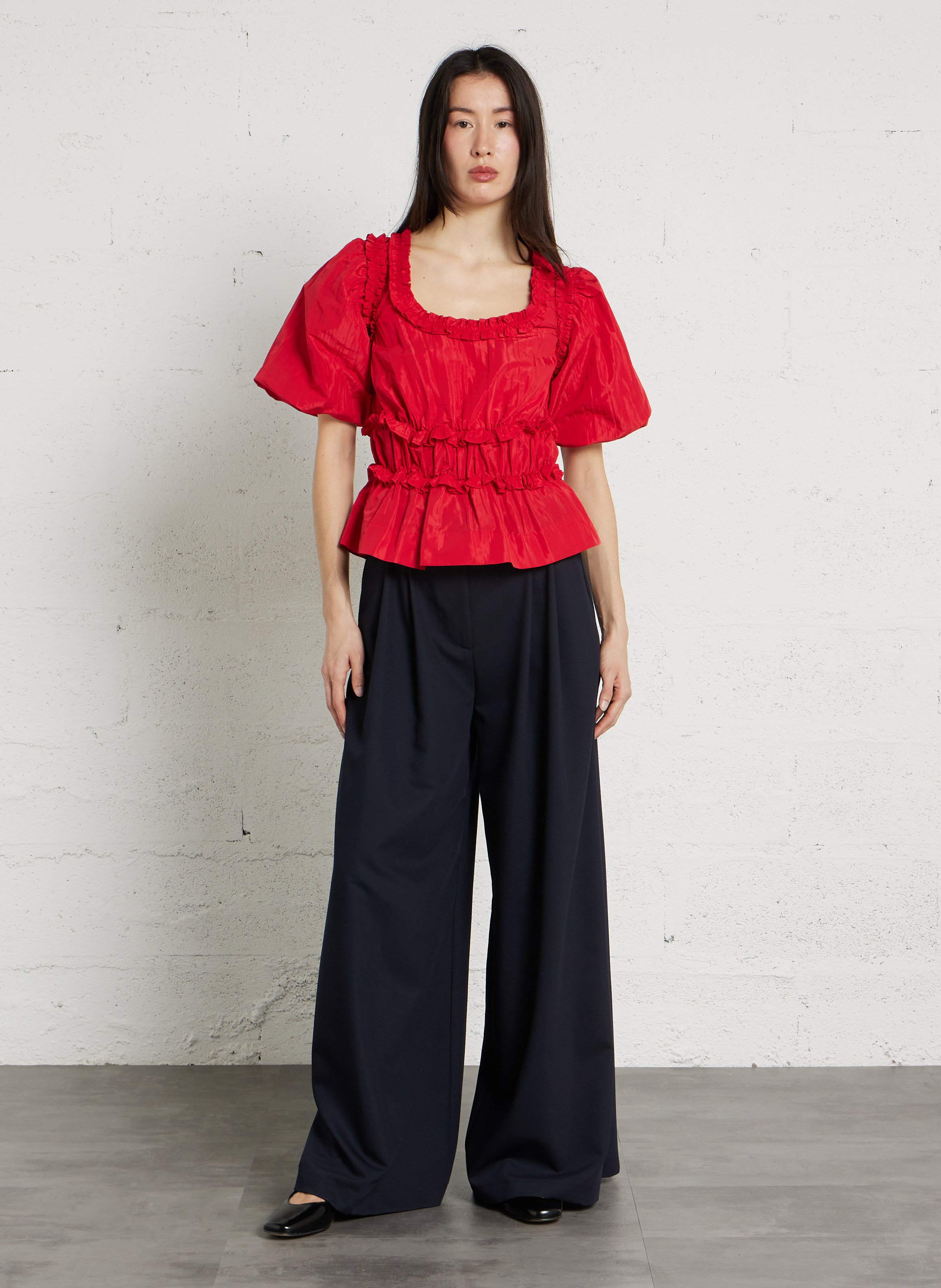 Pleated wide-leg belted pants IMPERIAL Blue