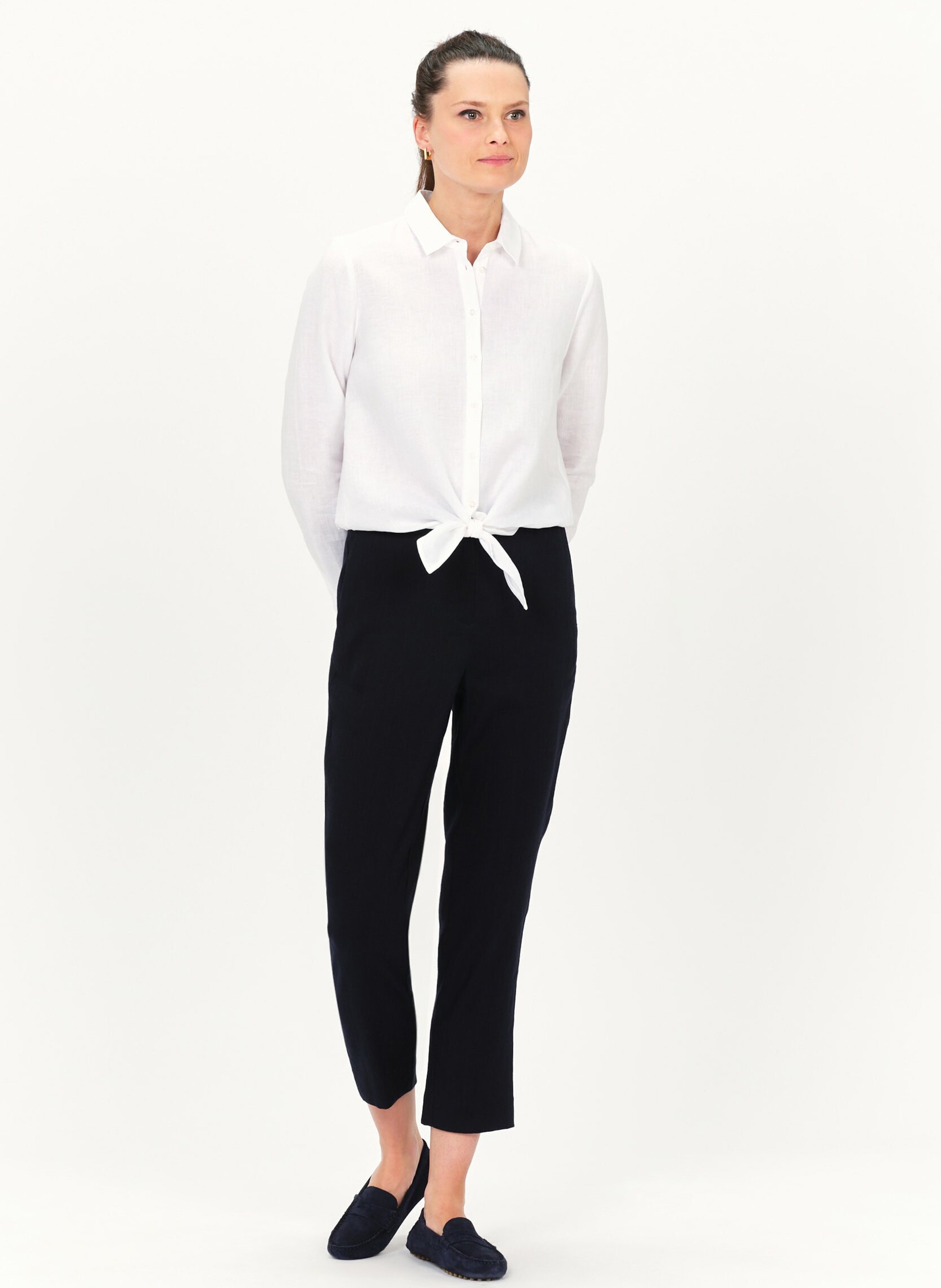 Chemise col classique en lin CAROLL Blanc