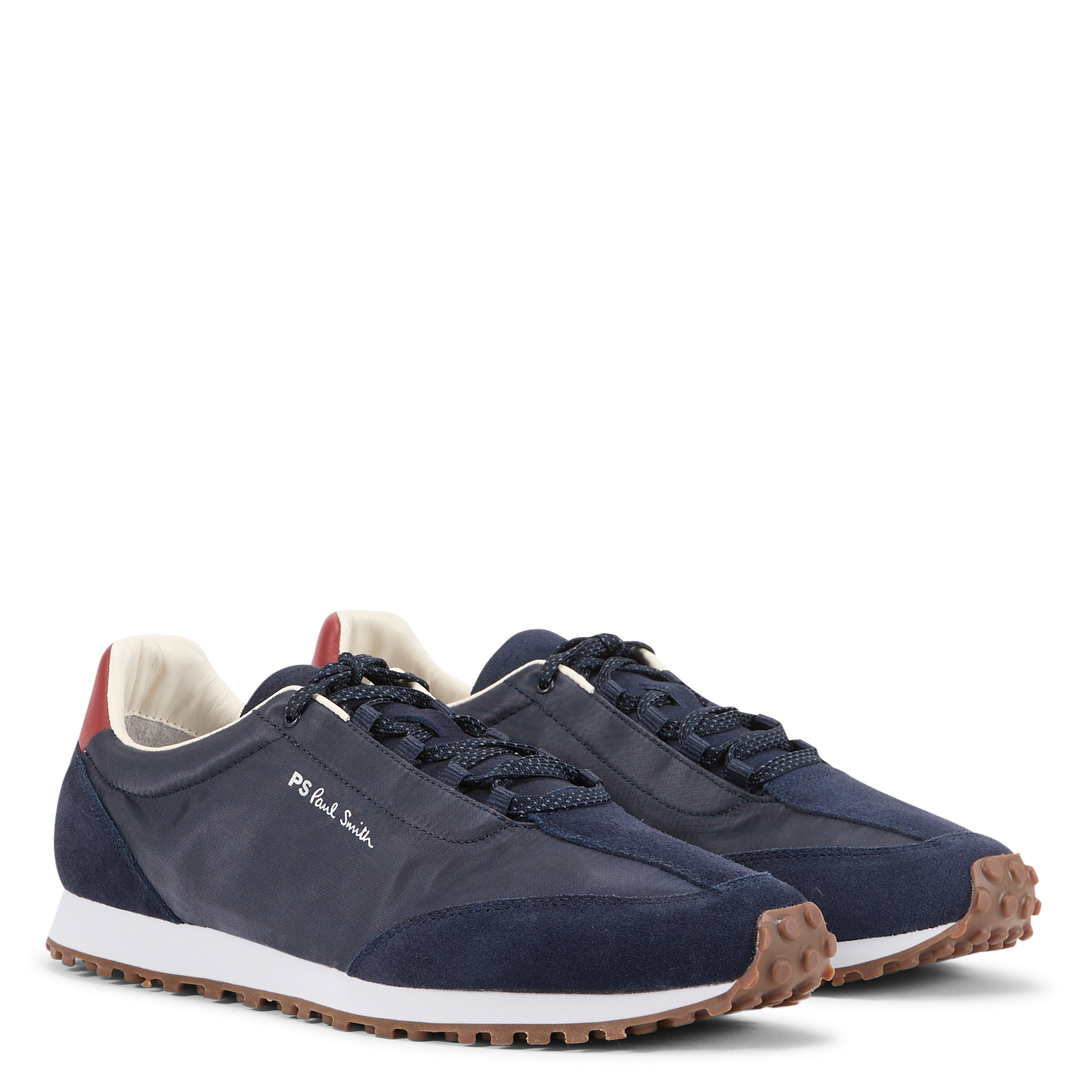 Low-top lace-up mixed leather sneakers PAUL SMITH Blue