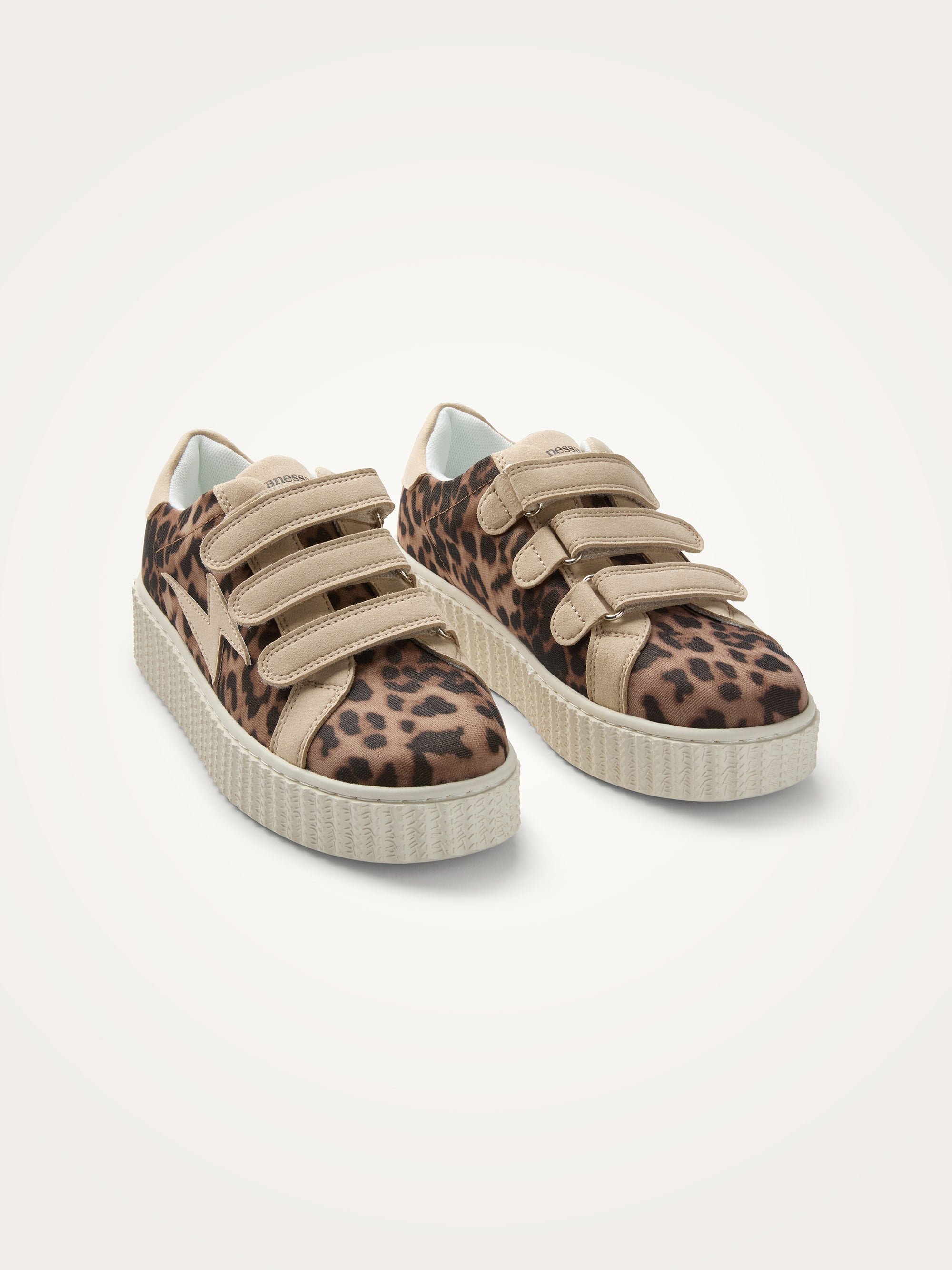 Lightning bolt sneakers with chevron sole. VANESSA WU Brown