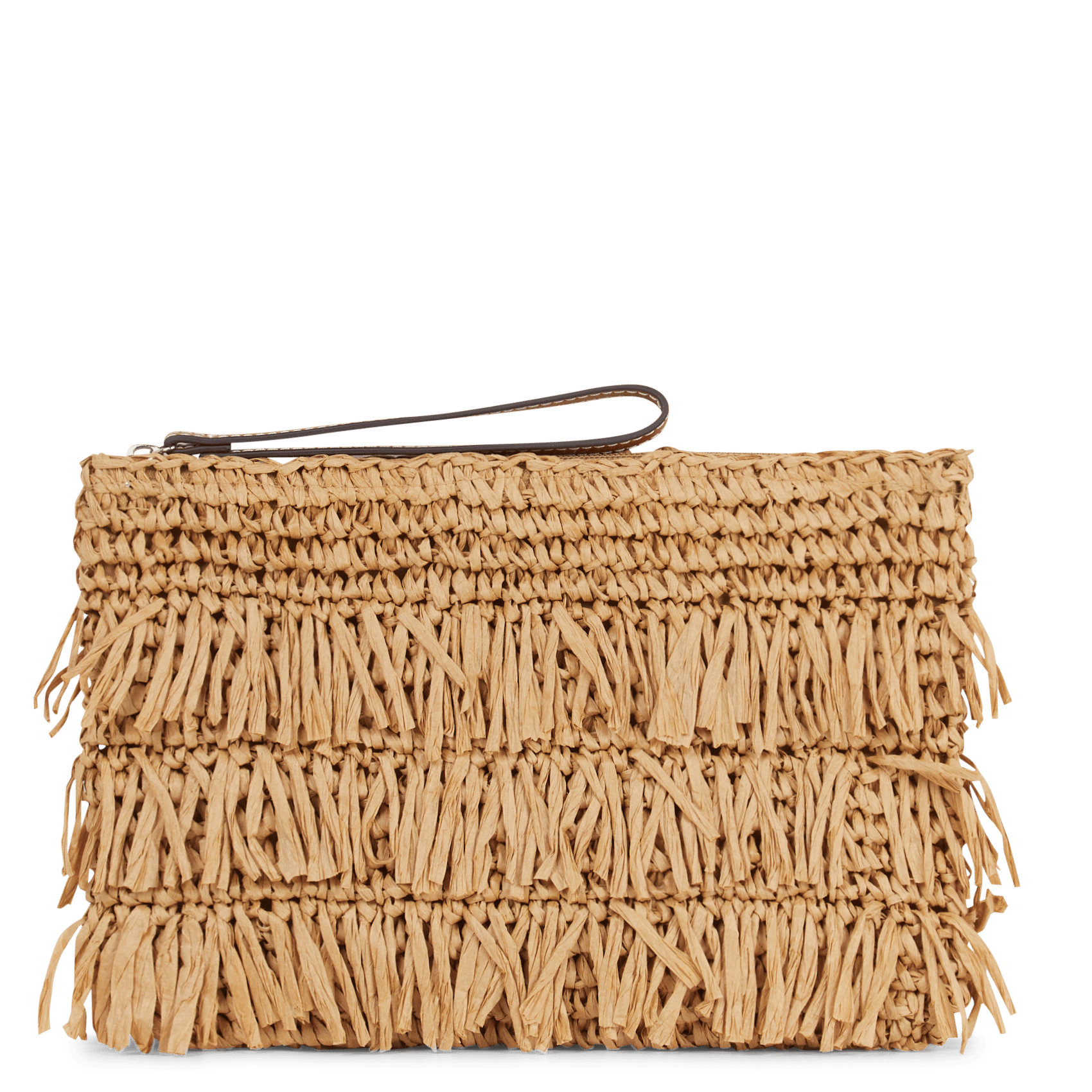 Pochette aspect raphia AU PRINTEMPS PARIS Beige