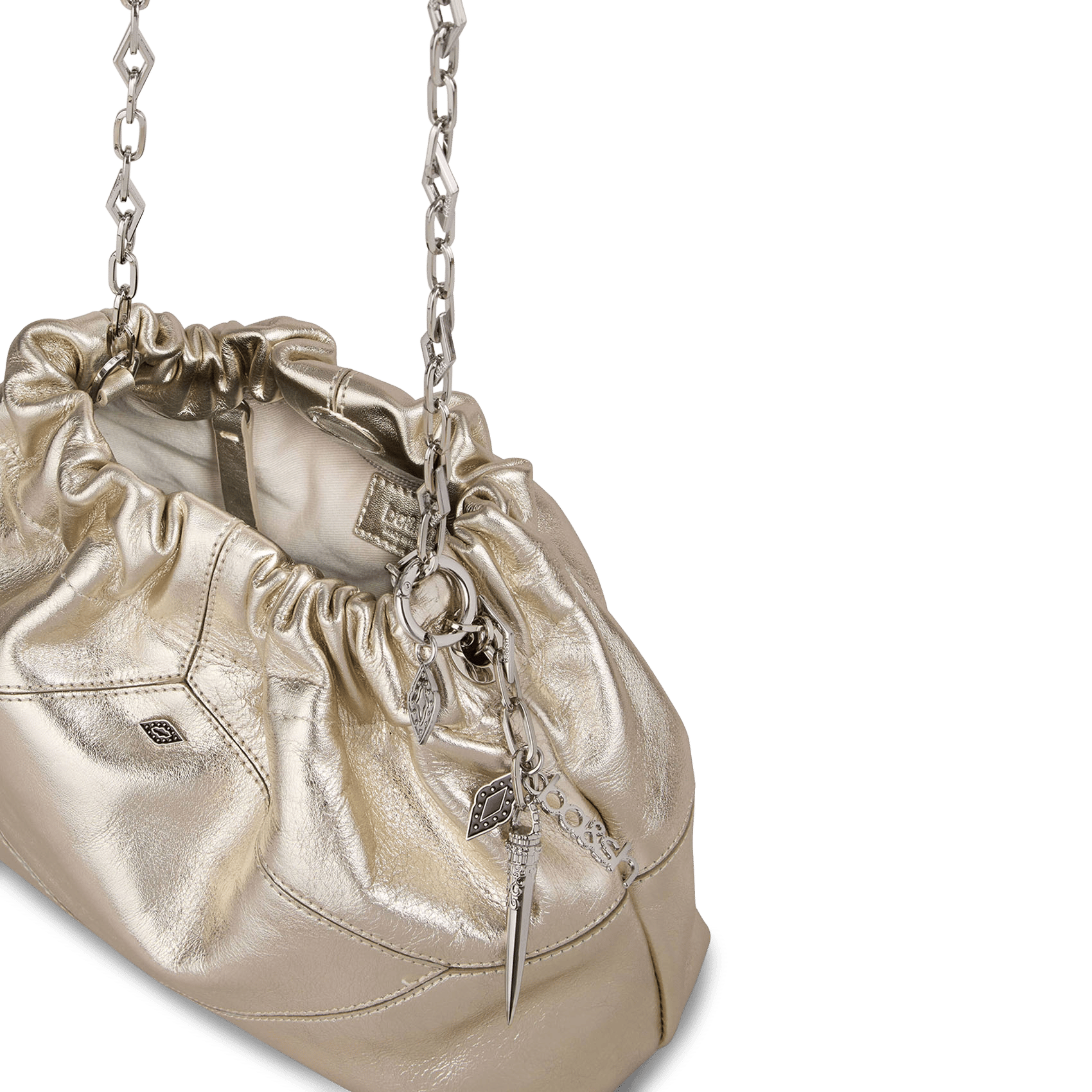 Glanzende schoudertas BA&SH Goudkleurig