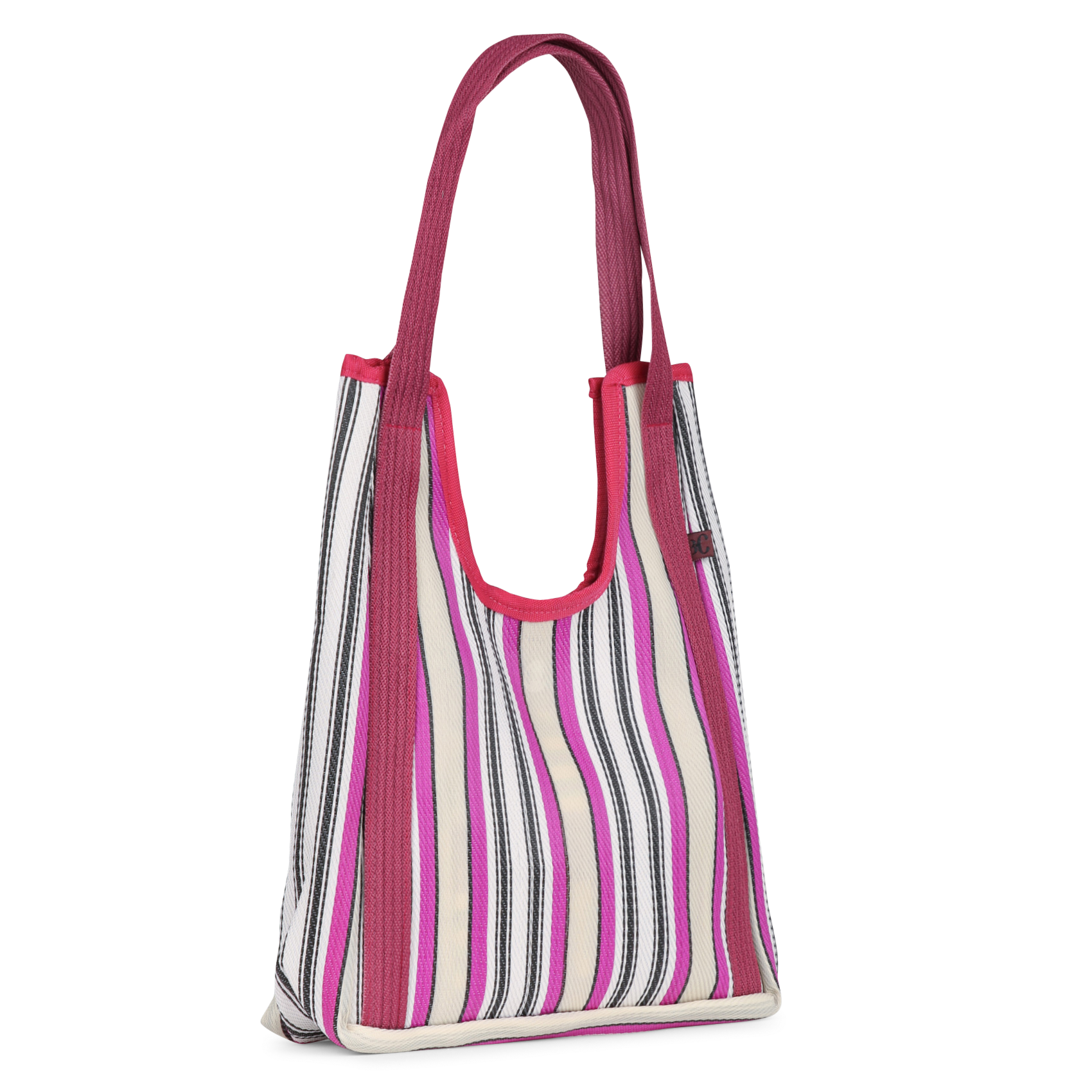 Sac à rayures multicolores BABACHIC BAGS Rose