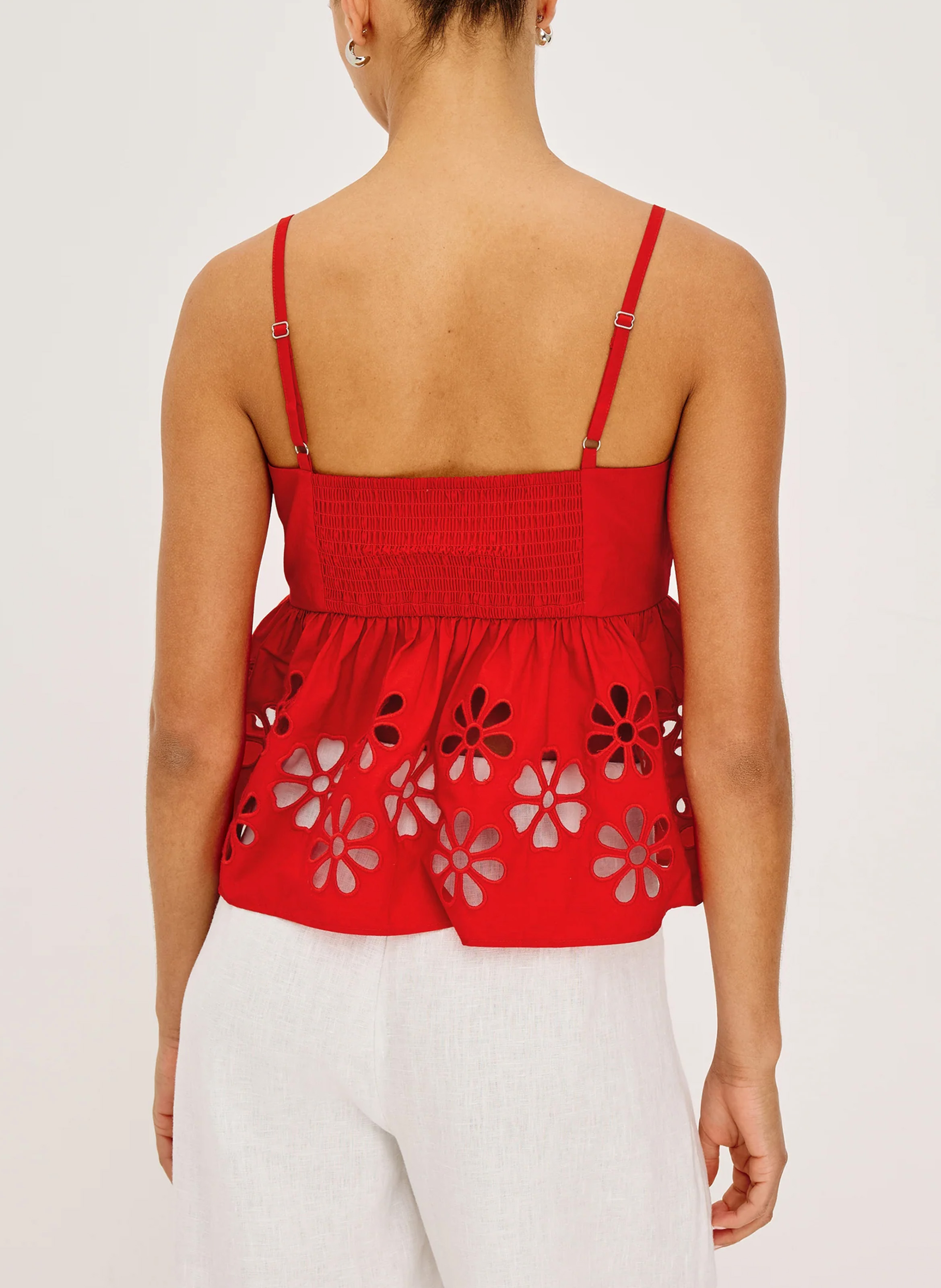 Effen singlet met V-hals RAILS Rood