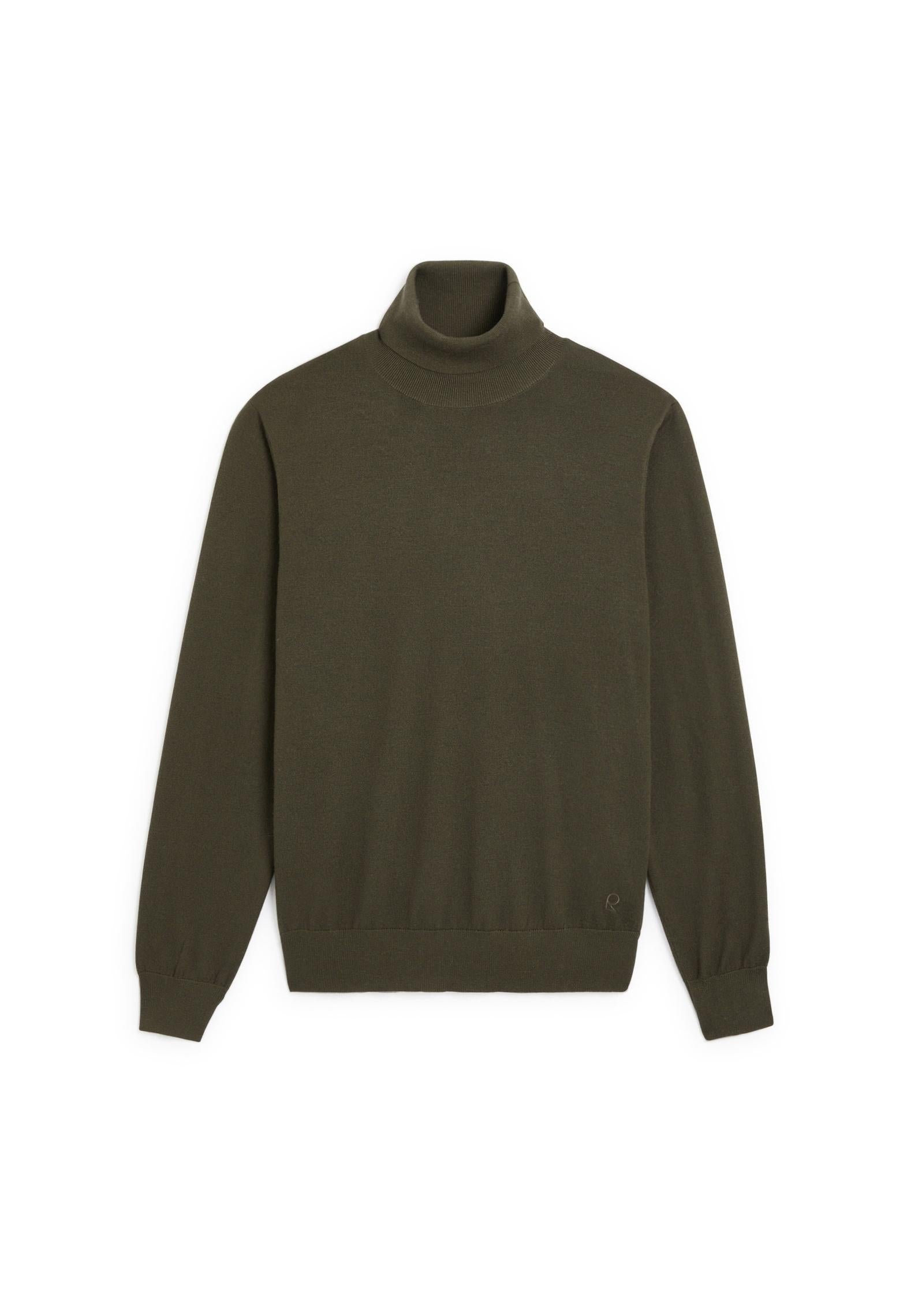 Pull col roulé en laine mérinos RODIER Vert