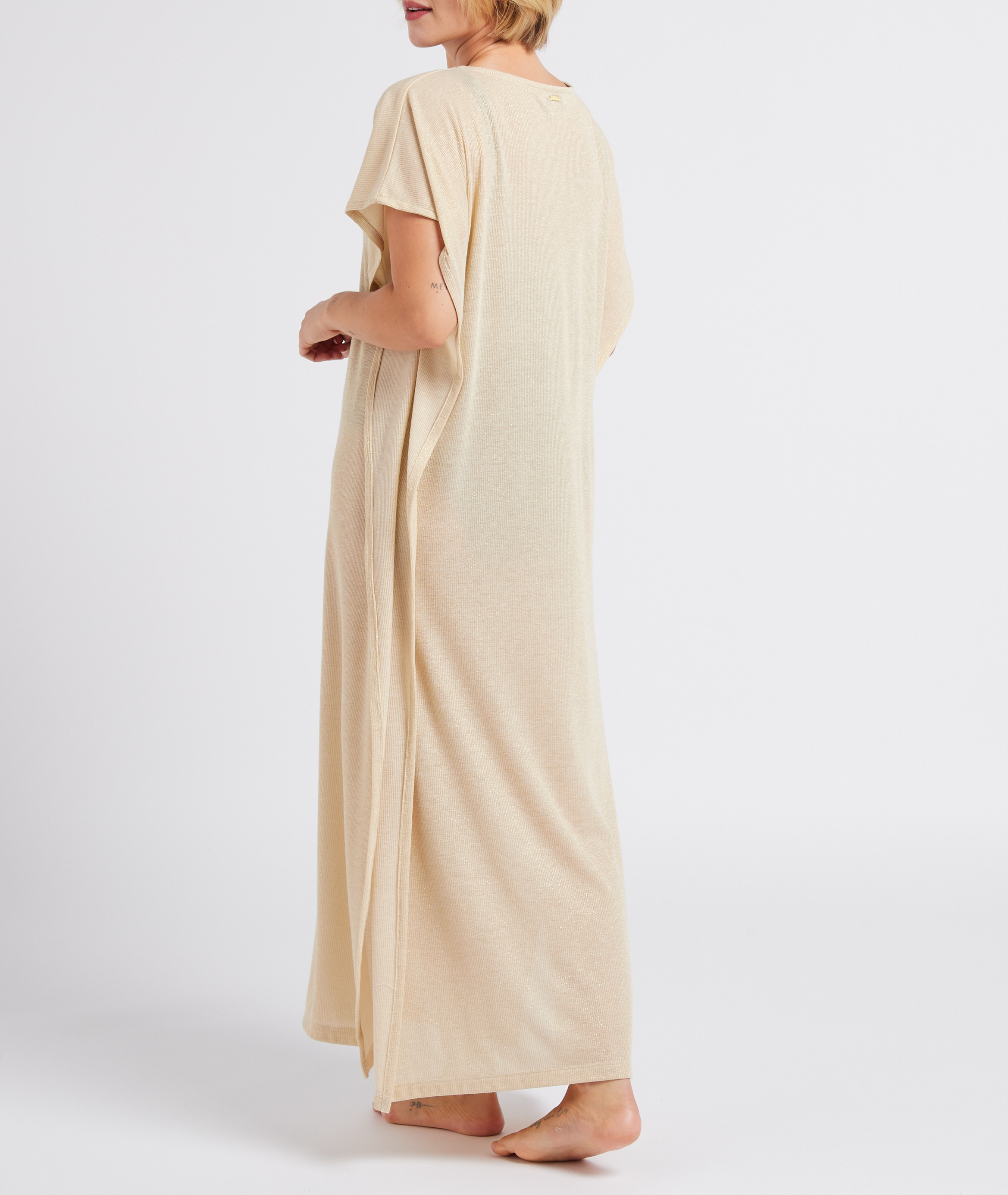 Strandtunika in Metallic-Optik LIVIA Beige