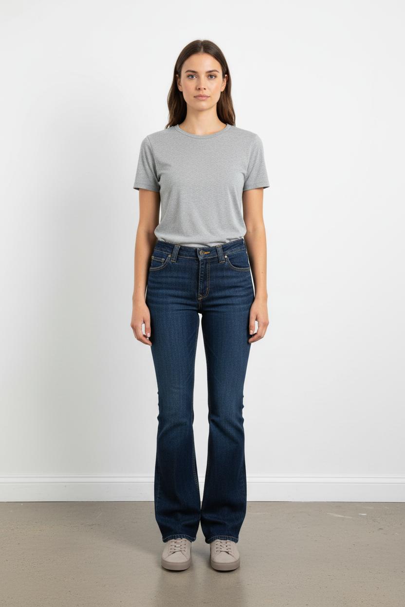 Cropped slim jeans with studs LEE - Seconde Main Blue
