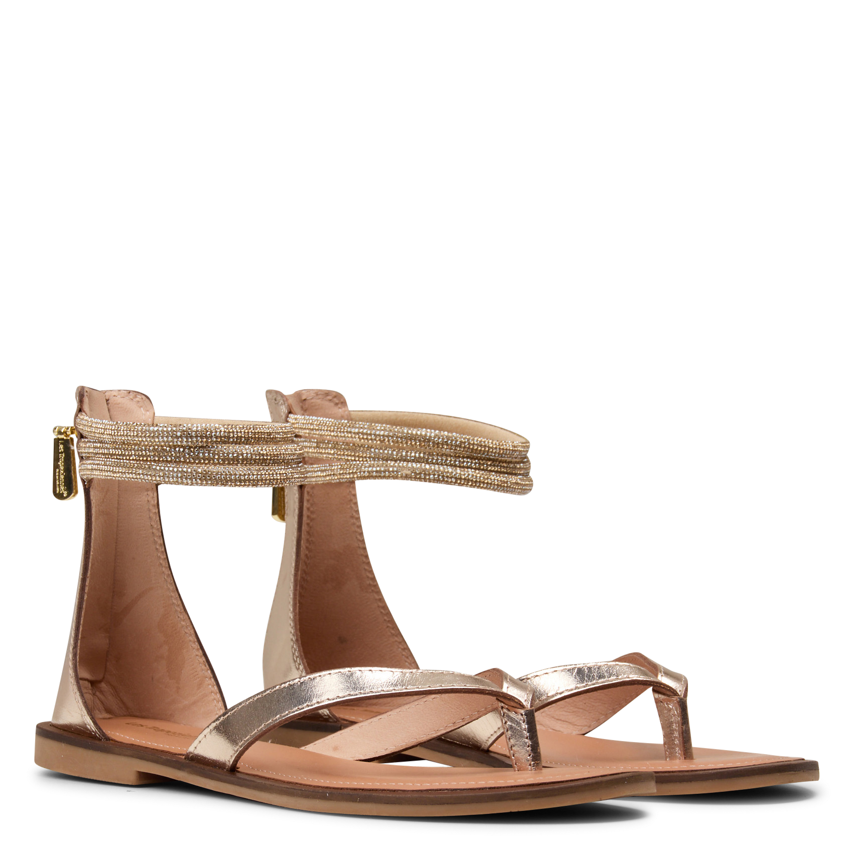 Sandales plates en cuir LES TROPEZIENNES PAR M.BELARBI Doré