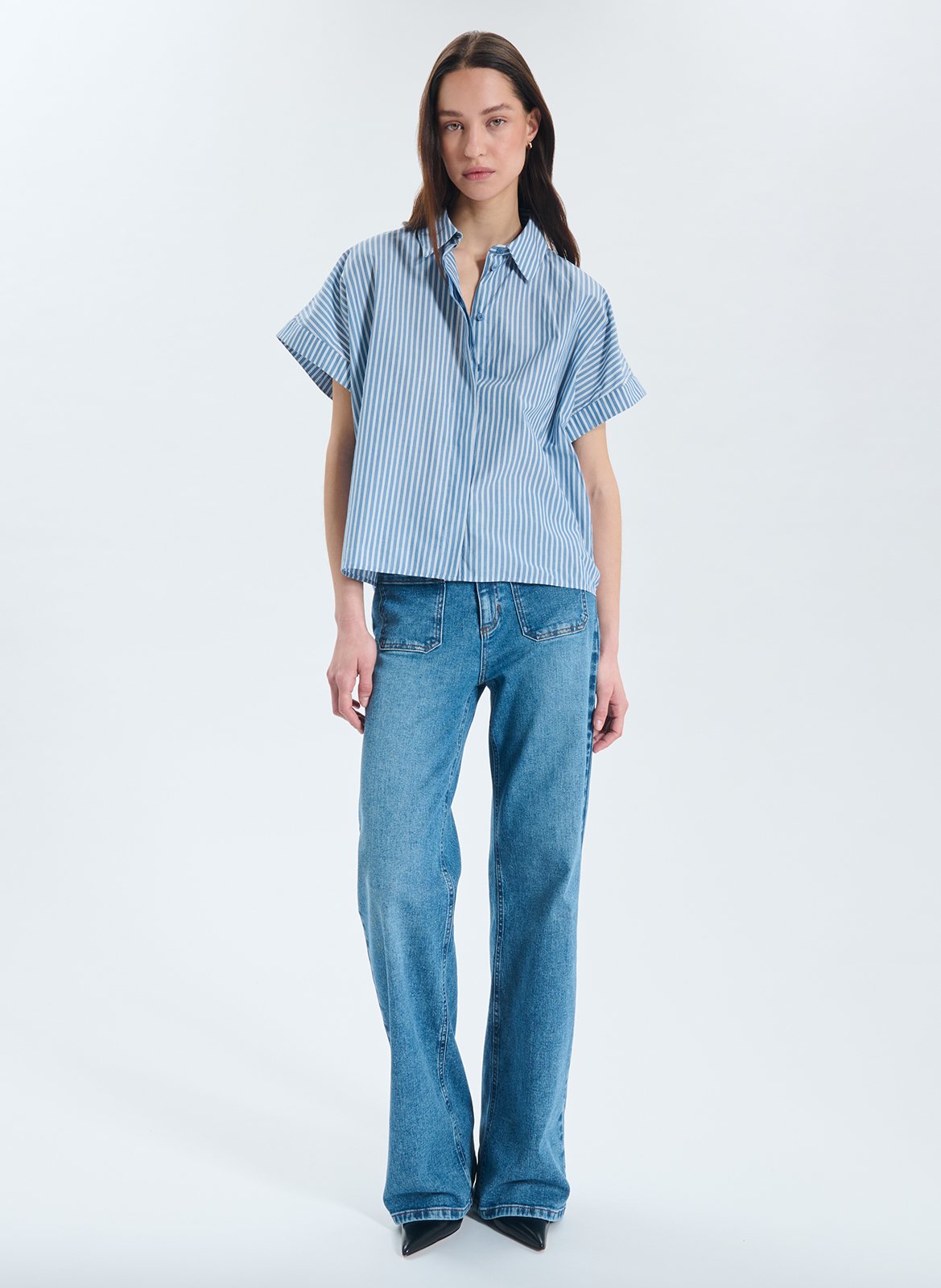 Oversize-Bluse aus Baumwolle ZAPA Blau