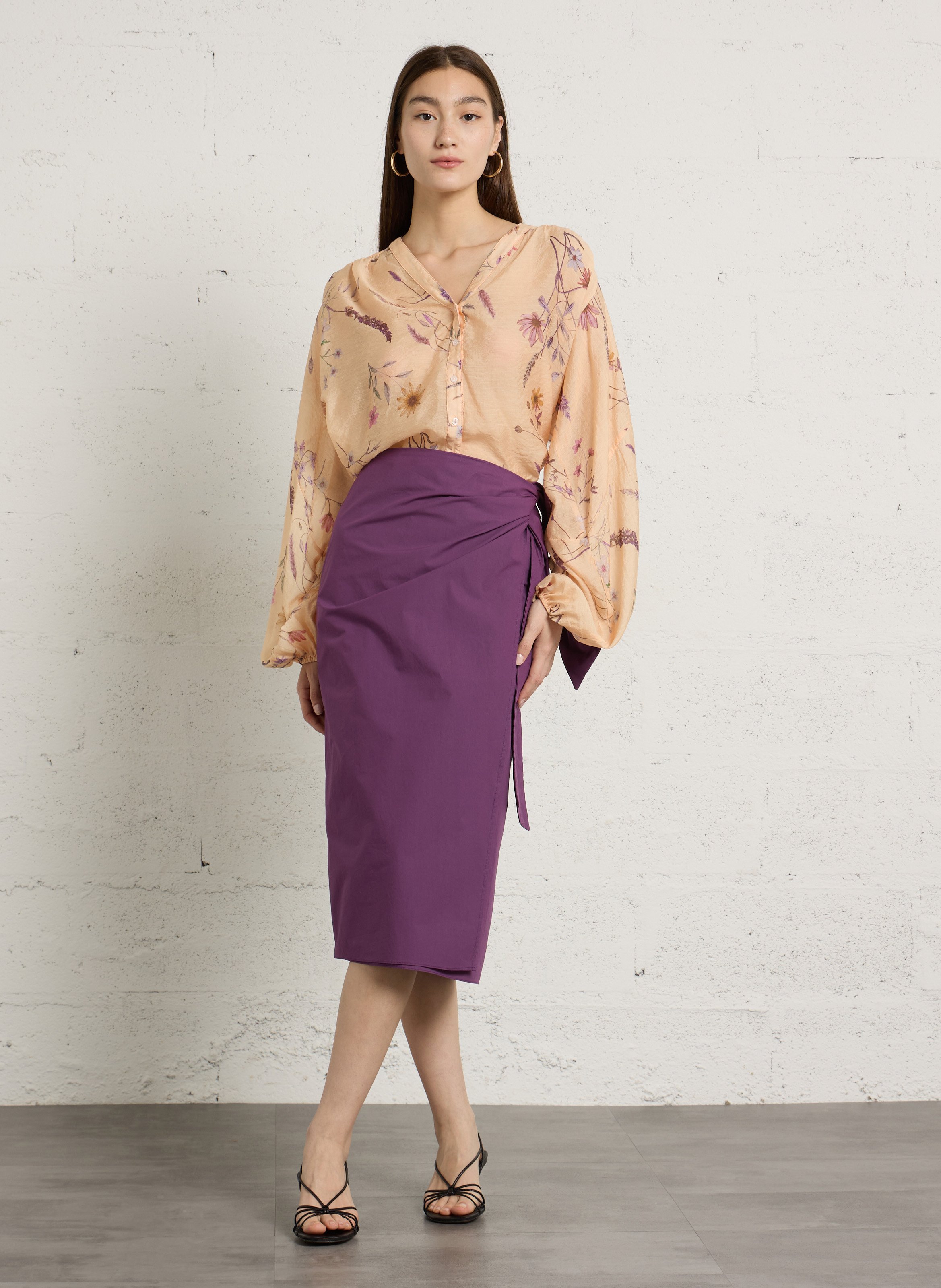 Gerade Wickelrock in Uni BELLEPIECE Violett