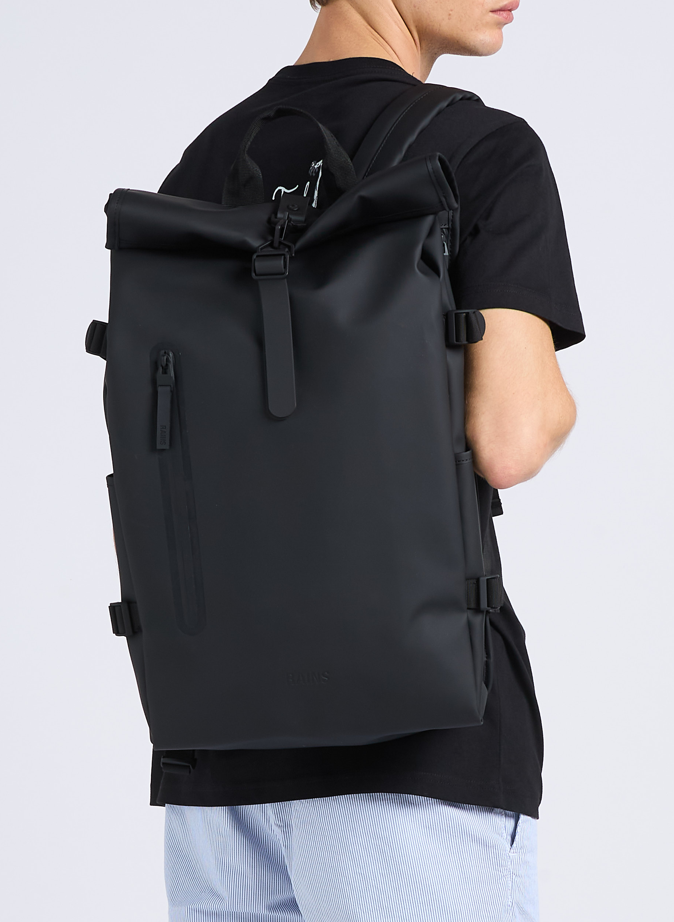 Wasserdichter Rolltop-Rucksack RAINS Schwarz