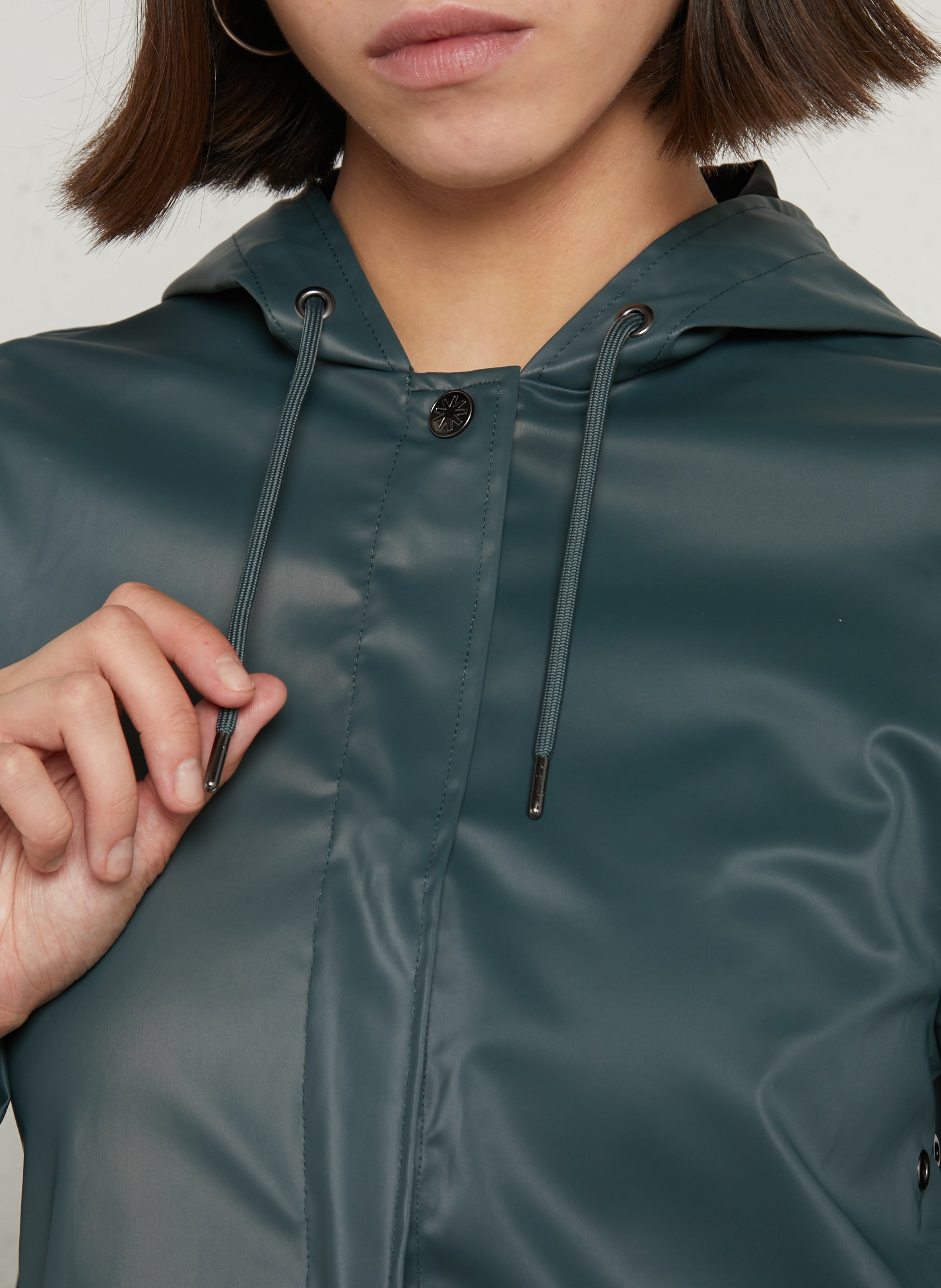 Imperméable droite à capuche RAINS Vert