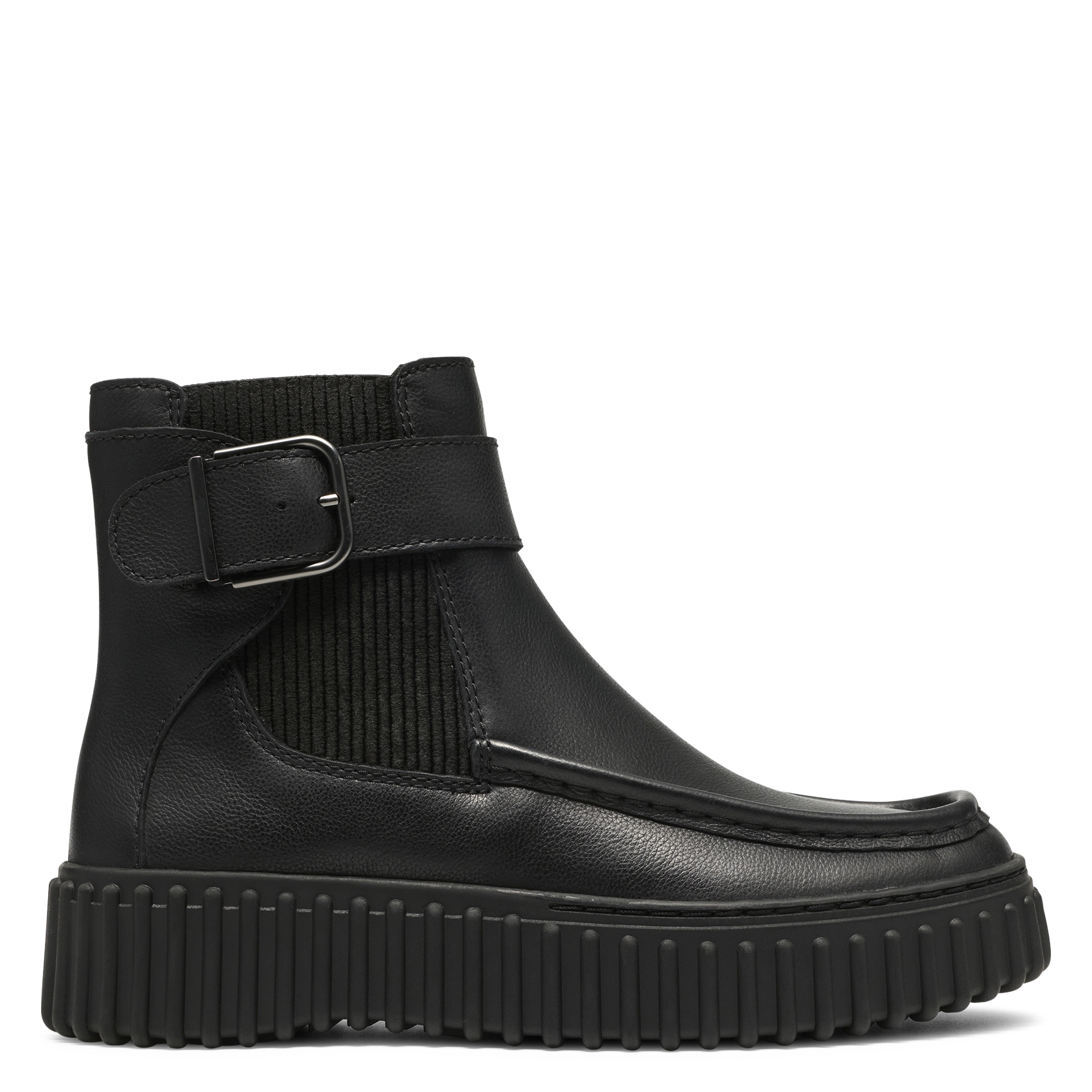 Buckled leather mid-calf boots CLARKS Black