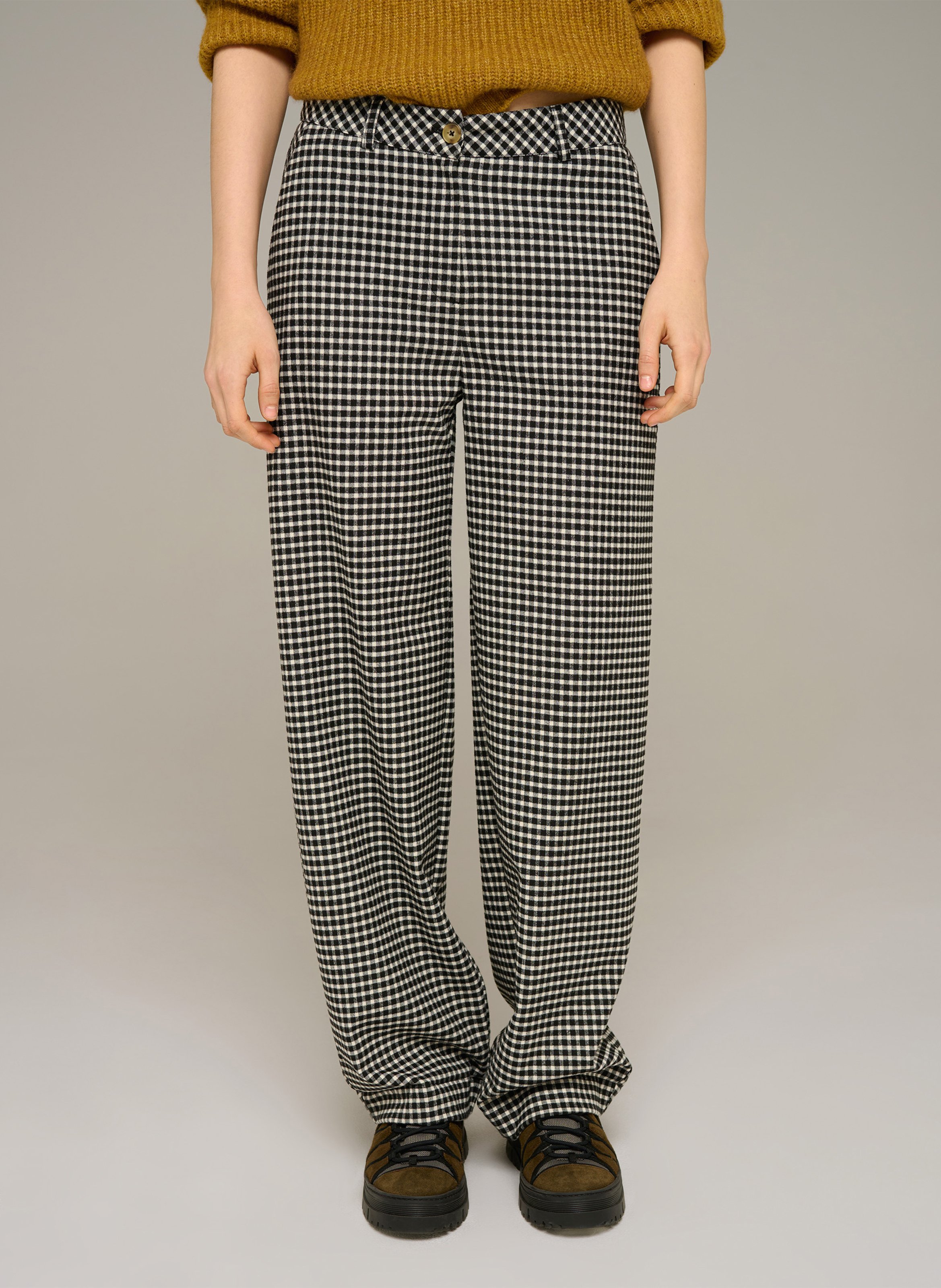 Pantalon droit à motifs COTELAC ACOTE Noir