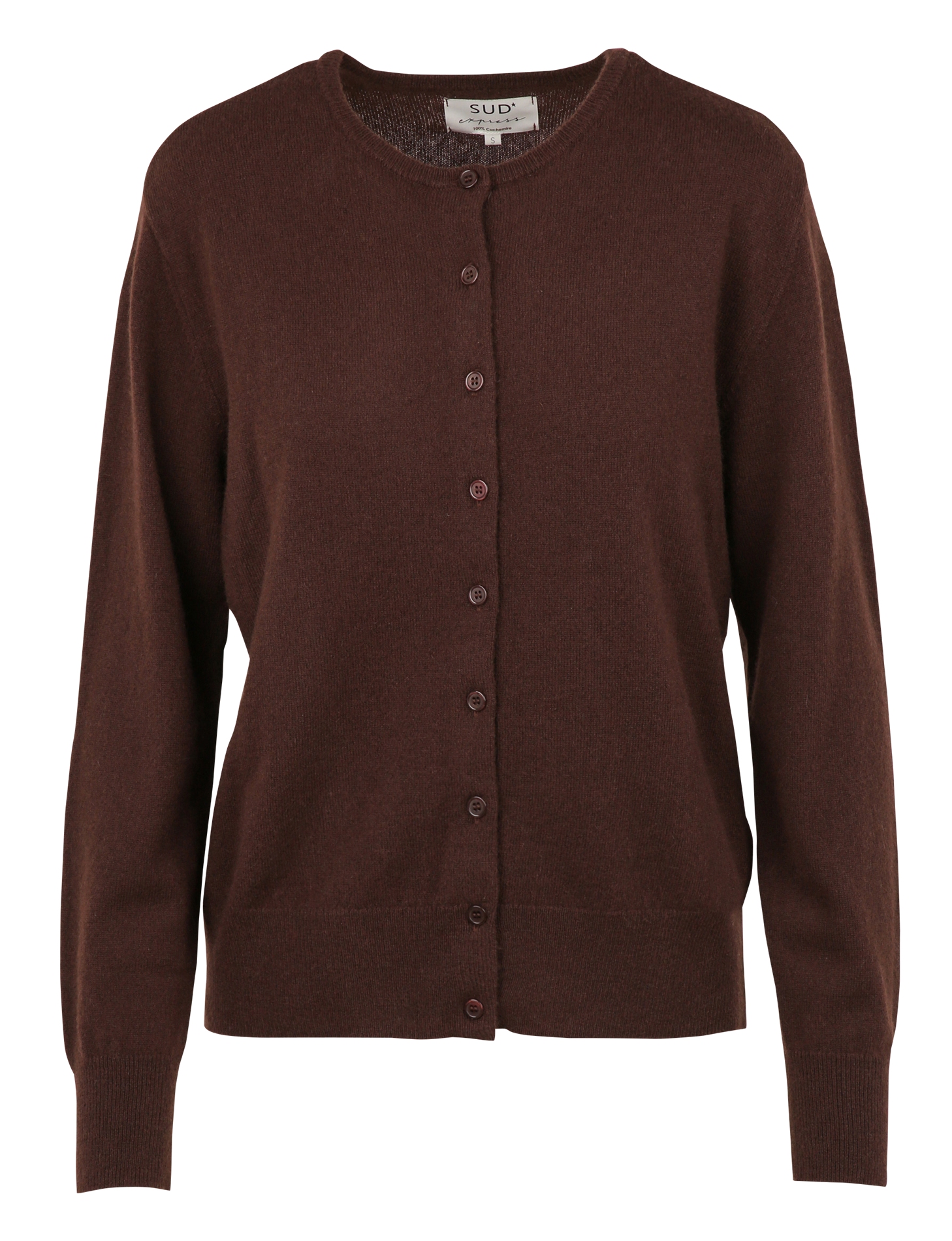 Gilet droit col rond en cachemire SUD EXPRESS