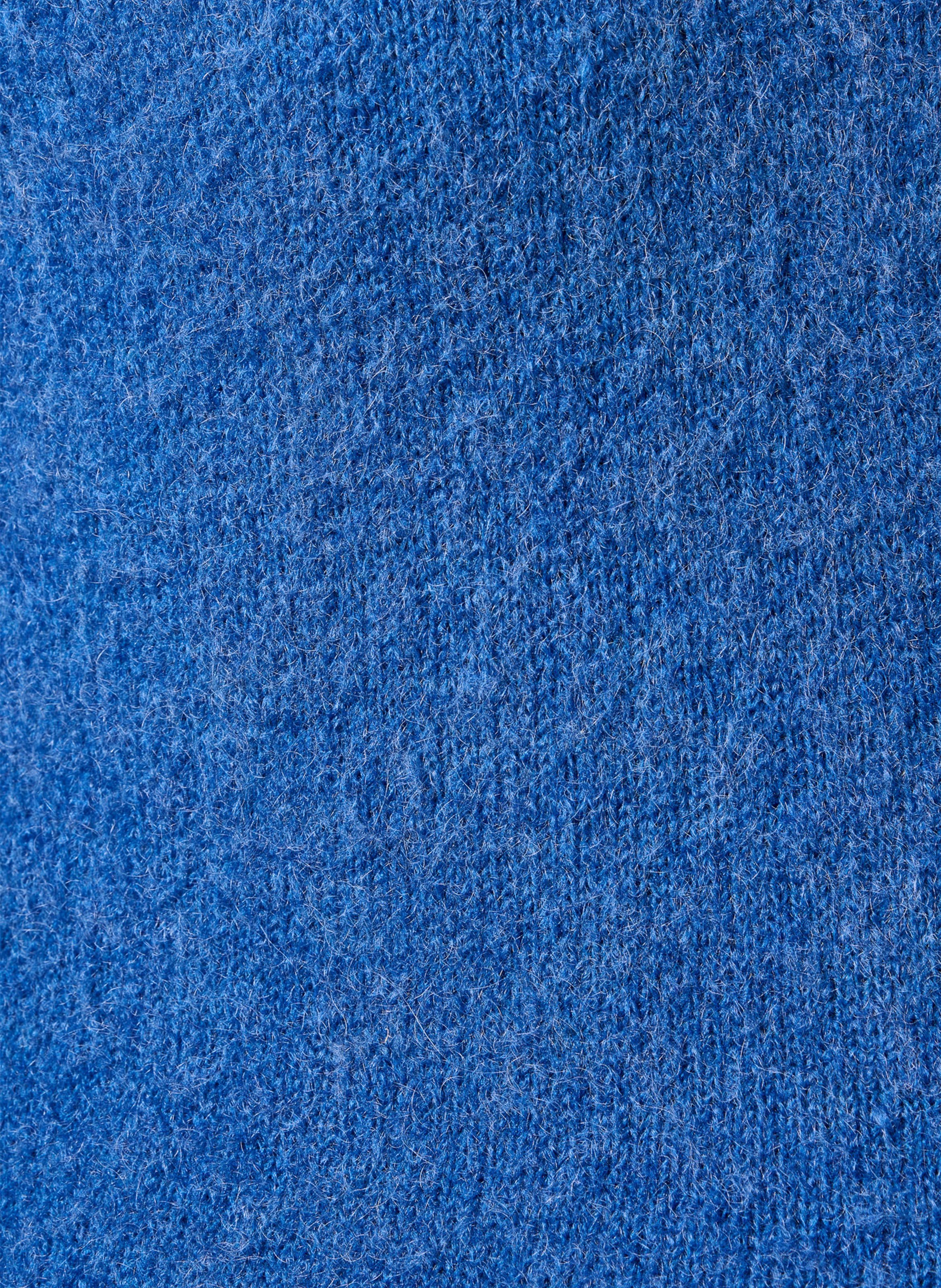 Weite Strick-Mix-Jacke mit Rundhalskragen LA FEE MARABOUTEE Blau
